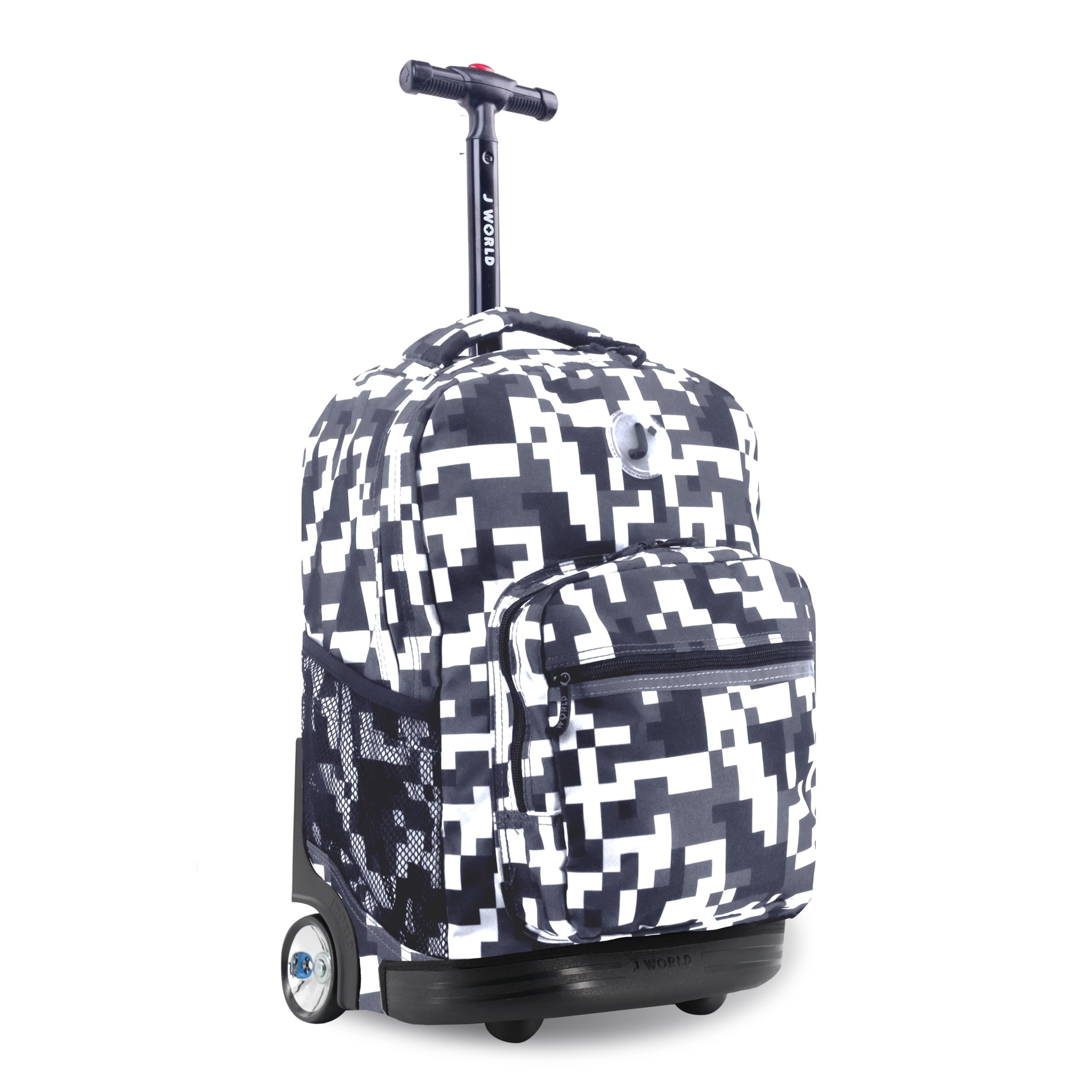 J World New York Sunrise Rolling Backpack, Camo, 18"