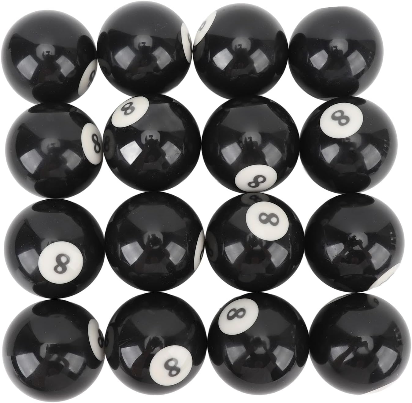 EVTSCAN Pool Eight Ball Premium Black Resin Billiard 8 Ball Set for Game Room