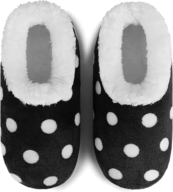 Snoozies Faux Fur Polka Dots Slippers for Women