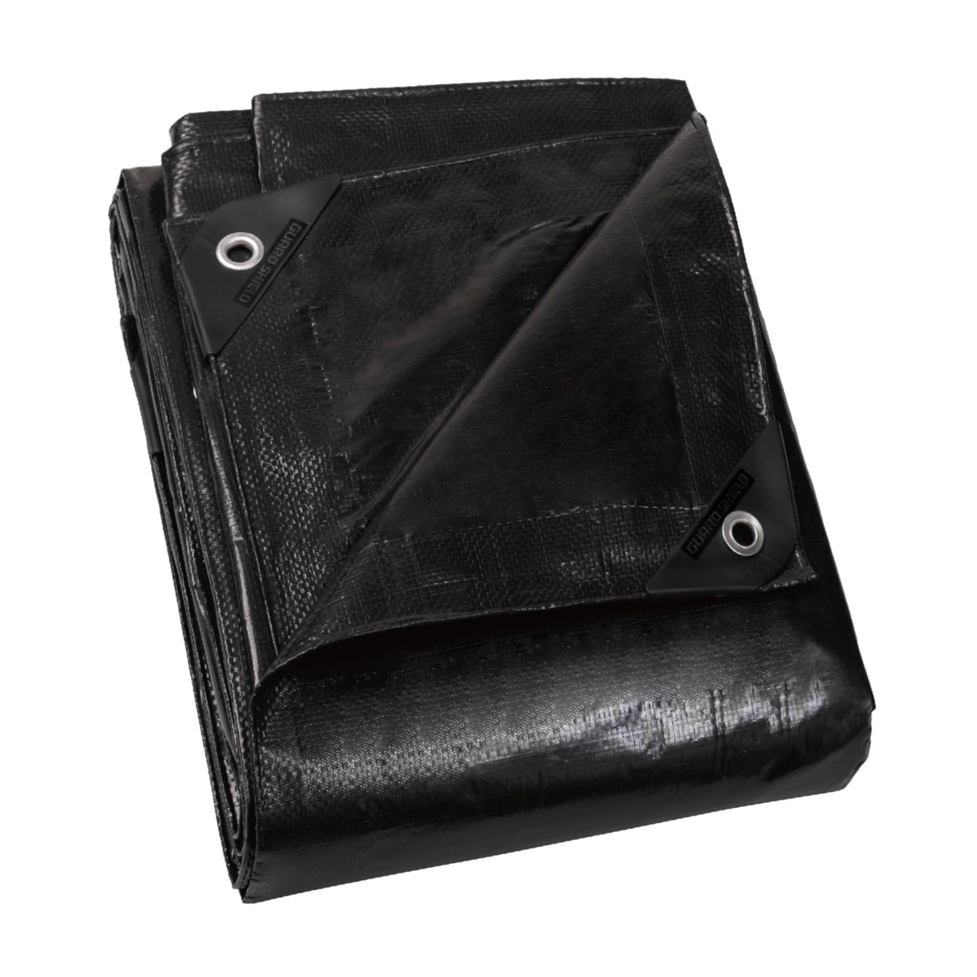 GUARD SHIELD Telone di copertura con occhielli, impermeabile, 5 m x 6 m, nero, multifunzione, in poliestere, 120 g/㎡, in tessuto, multiuso, resistente agli strappi, stabilizzato ai raggi UV