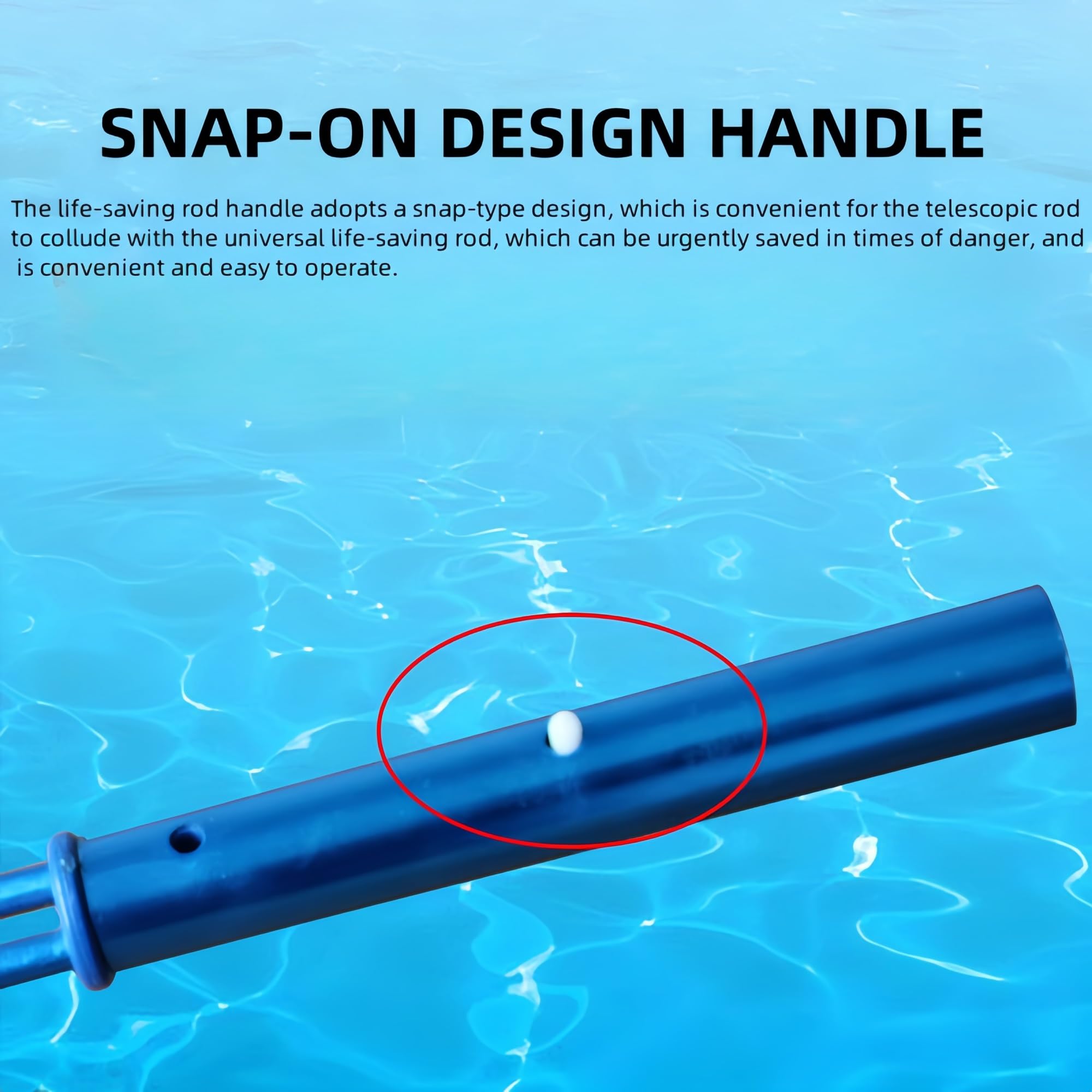 Sicherheitshaken for Schwimmbäder – Rettungsausrüstung for den Notfall, Rettungsring – robuste Aluminiumlegierung, Befestigung Teleskopstangen, Hilfe for Schwimmer in Schwierigkeiten, die ertrinken,