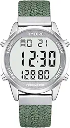 Relógio pedômetro preciso para caminhada, contador de passos, rastreador de passos, mostrador digital grande, à prova d'água, sem Bluetooth, TIMEURE-2306