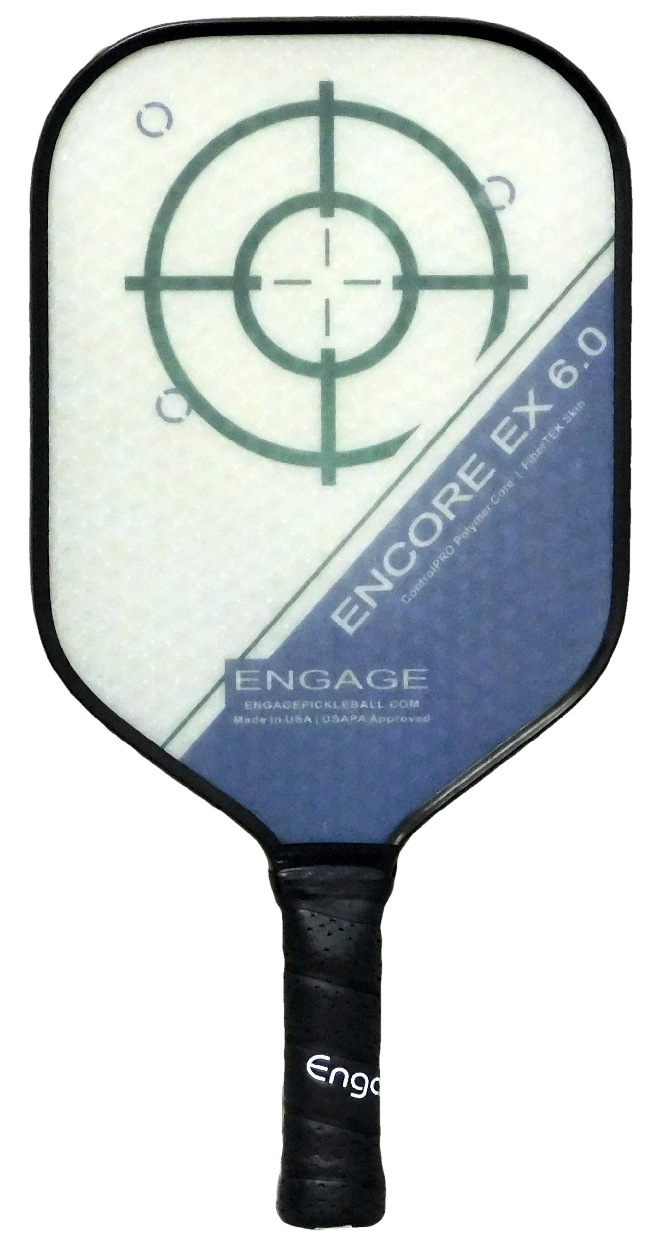 Engage Encore EX 6.0 Pickleball Paddle | USAPA Approved | Textured FiberTEK High Compression Fiberglass Face & ControlPRO II Polymer Core