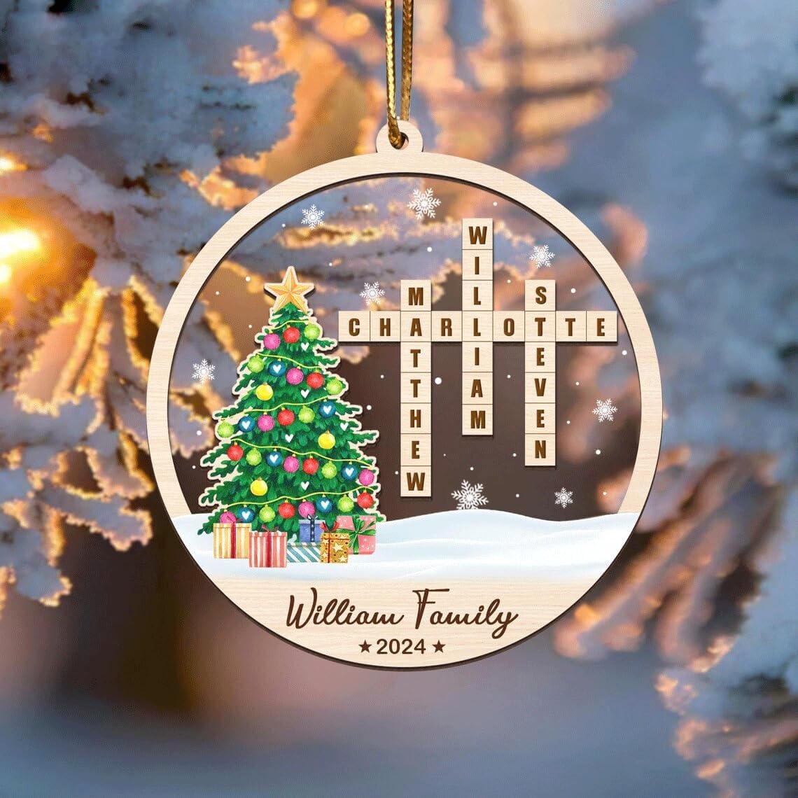 Personalized Scrabble Christmas Ornaments, Family Name