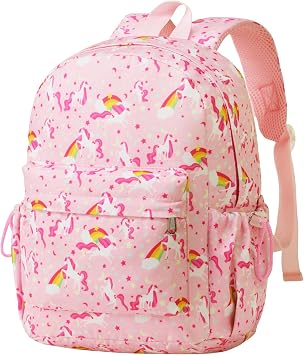 Vorspack Toddler Backpack for Girls - 12 Inch Kids Backpacks for Girls Ages 3-4, Cute Unicorn Bookbag School Bags for Kindergarten, Preschool - Pink