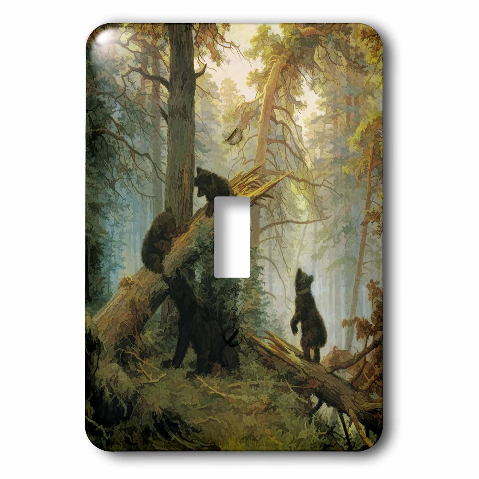 Interrupteur à baïonnette motif peinture ours Ivan Shishkin