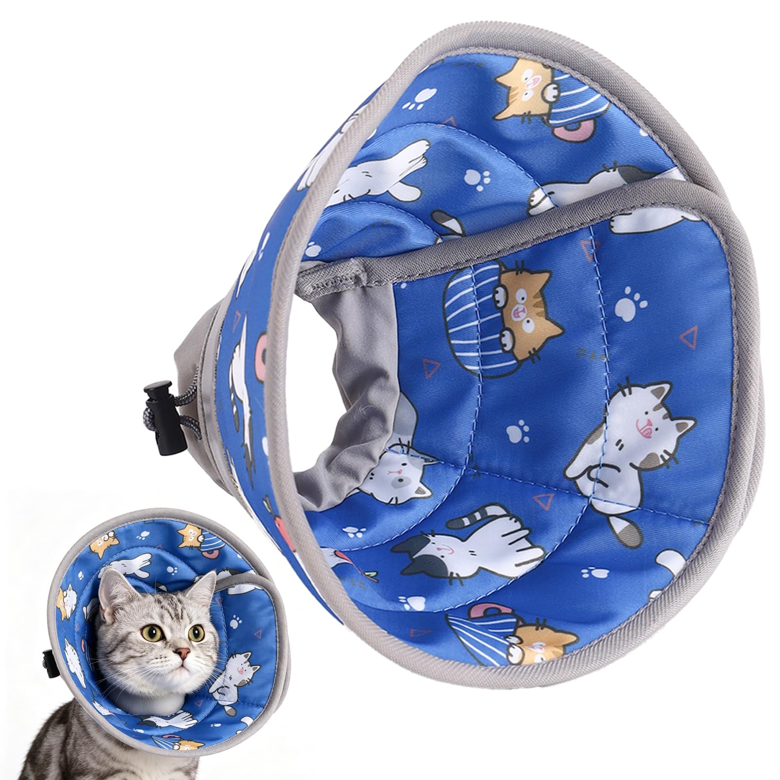 Colerette Chat Anti Léchage,Réglable Souple Doux Collerettes pour Chats Après Chirurgie,Élisabeth Collier Cône de Récupération pour Chiots Petits Chiens(M)