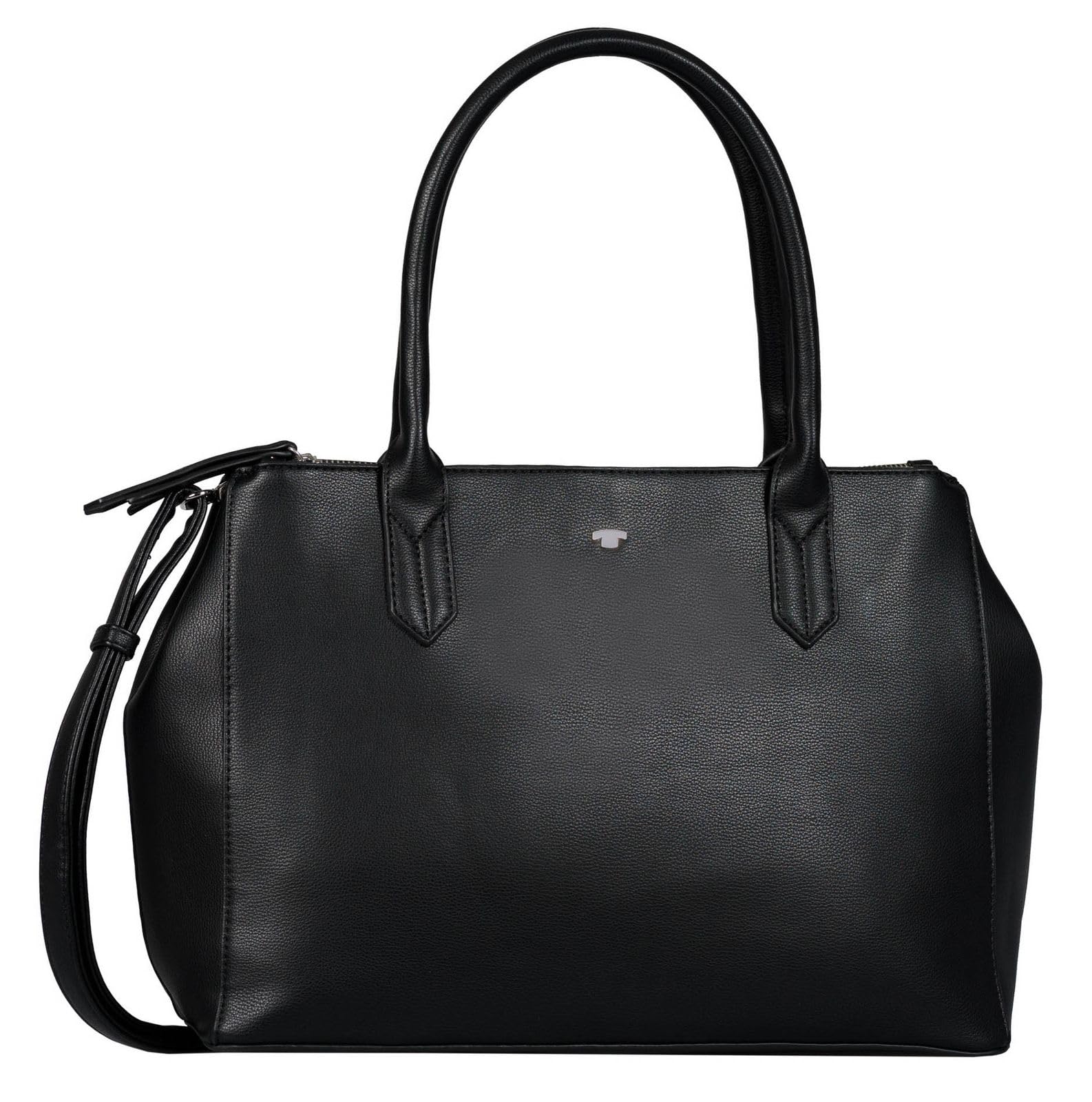 TOM TAILOR Roma Damen Shopper Umhängetasche Reißverschluss Mittelgroß Schwarz