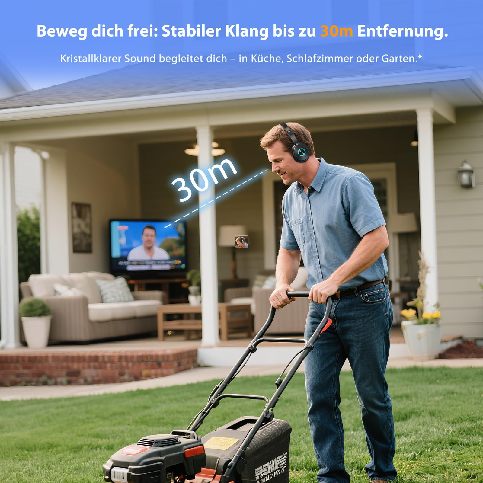 Earbay Kopfhörer für Fernseher, TV Kopfhörer kabellos mit Sender-Ladestation