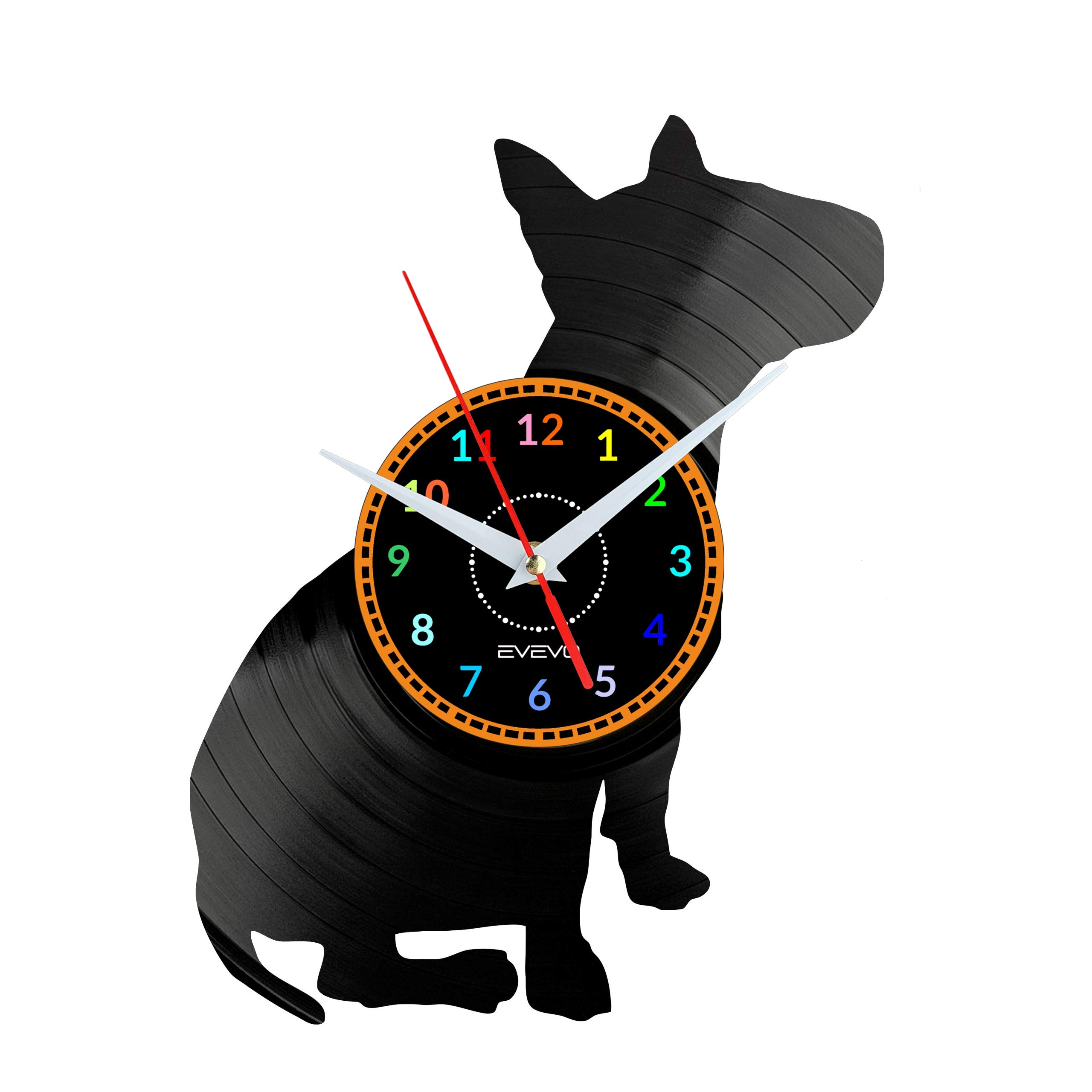 Horloge Murale Chien en Disque Vinyle pour Décorer Votre Salon