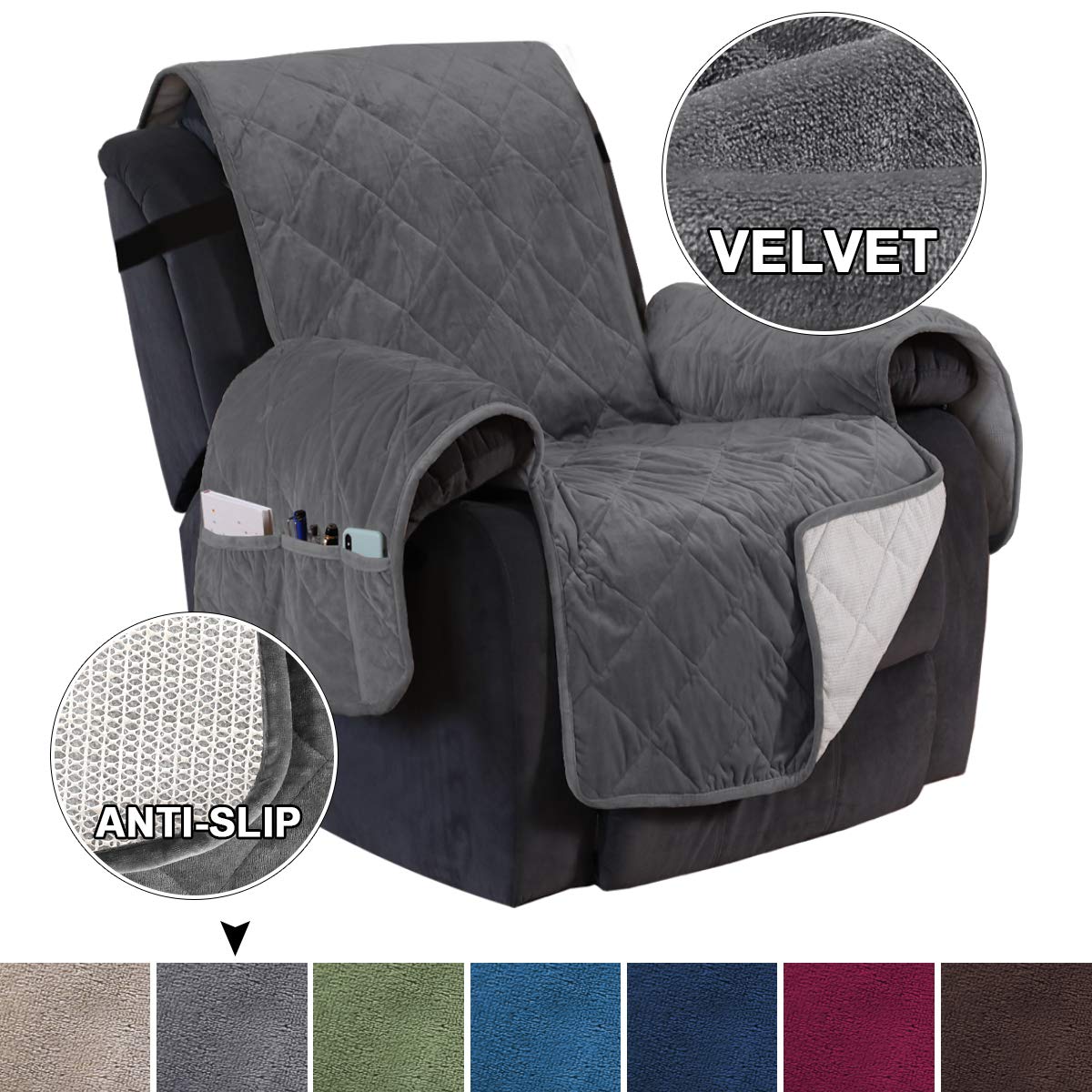 Buy Turquoize Recliner Cover Velvet Recliner Chair Cover, Pet Cover for