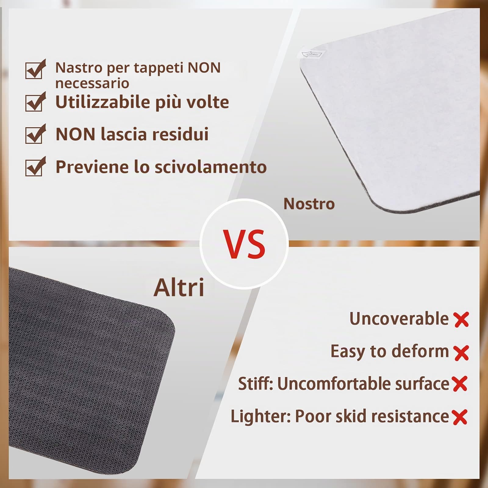 MBIGM 15 Tappetini per Scale (20 x 76 cm) Tappetino Antiscivolo di Sicurezza Runner Interno Antiscivolo per Bambini, Anziani e Animali Domestici con Adesivo Riutilizzabile, Marrone