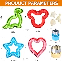 Vista 6 de Sandwich Cutter and Sealer Set,14 Pcs Sandwich Maker Bread Cutters DIY Cookie Cutters Fruit Vegetable Cutter Shapes for Kids Boys & Girls Bento
