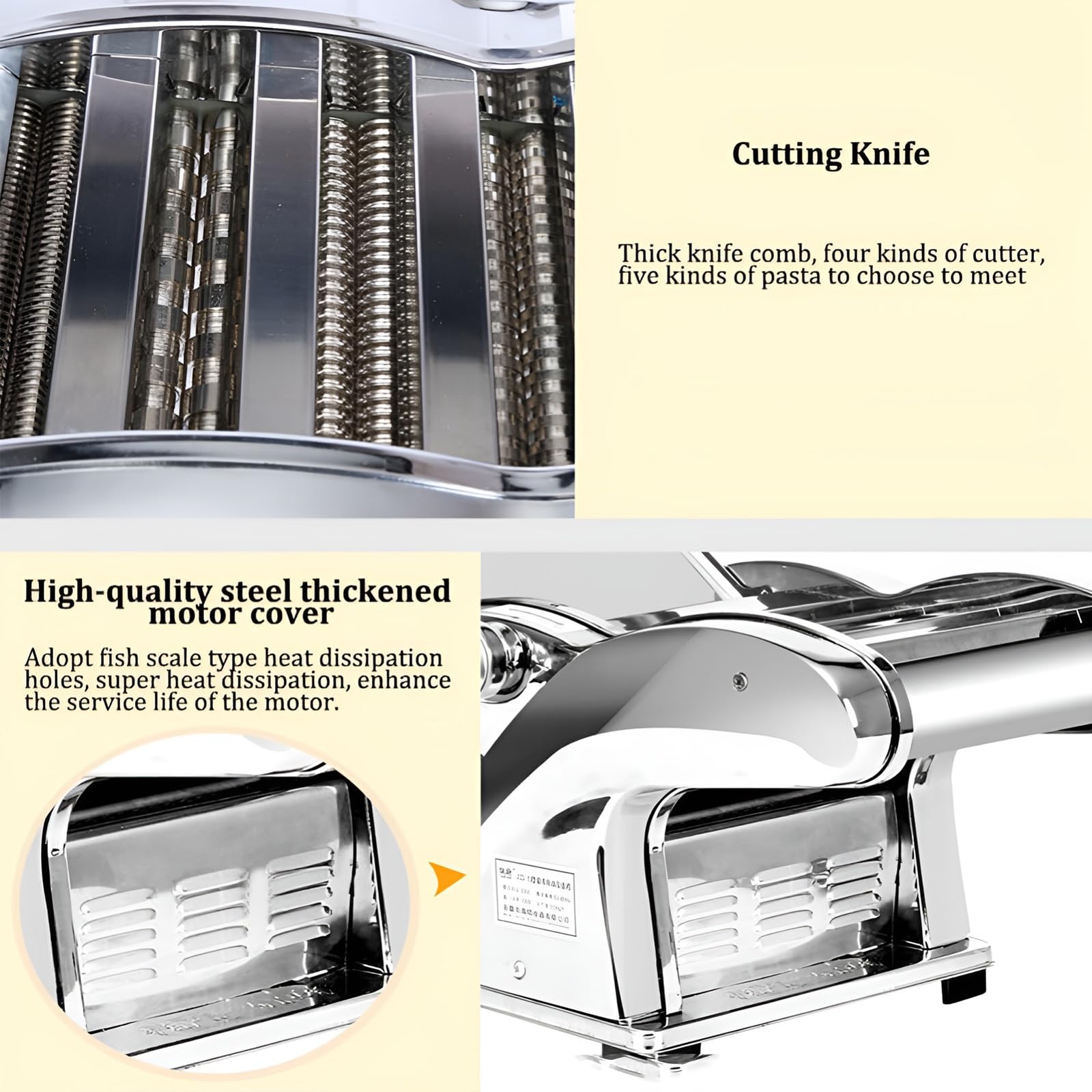 Máquina eléctrica para hacer fideos, cortador de masa comercial de acero inoxidable, colgador de fideos con rodillo para albóndigas, máquina cortadora de fideos con rodillo de espagueti OneKnife