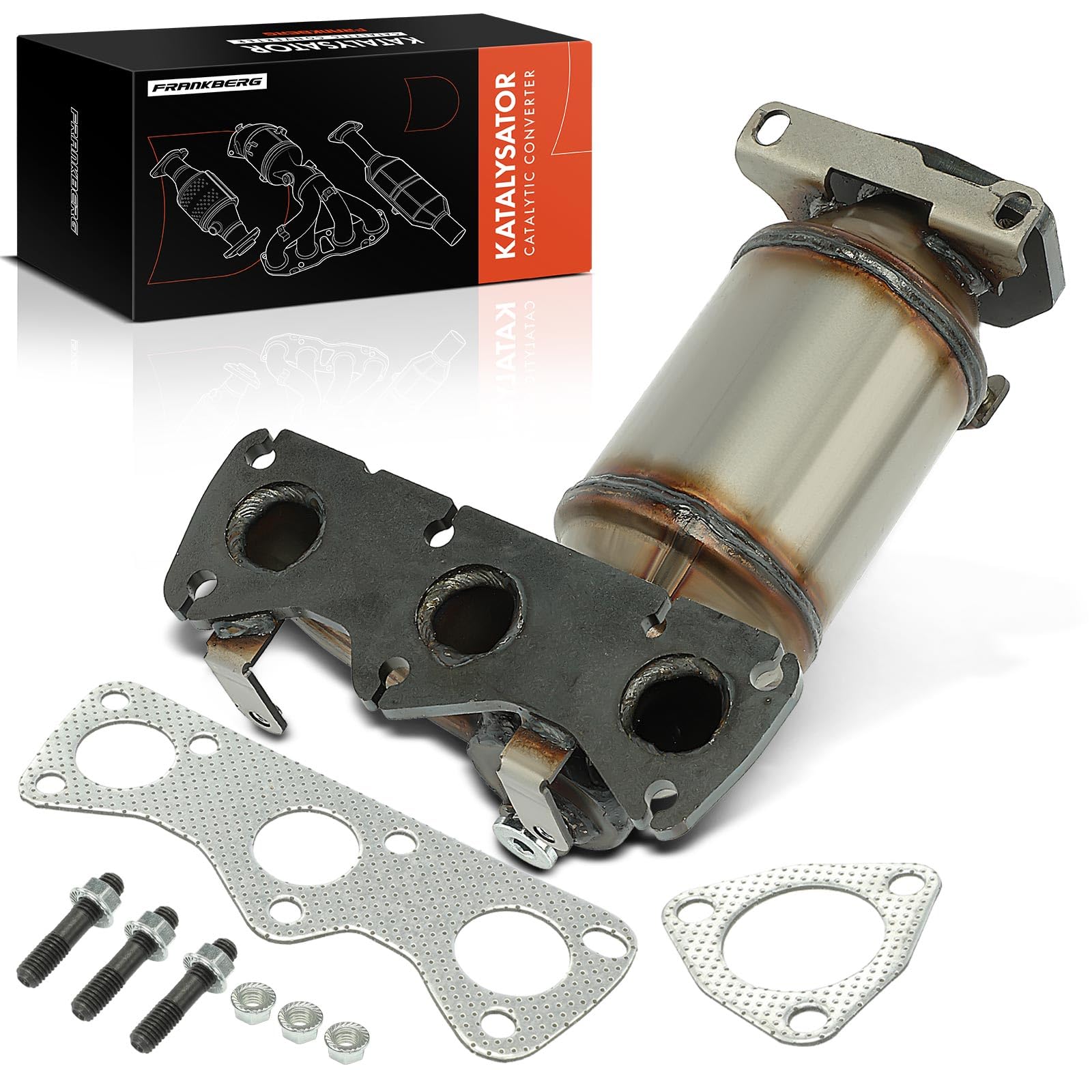 Frankberg Katalysator Benzin Vorne Kompatibel mit Polo 9A 9N 1.2 2004-2009 Ibiza III Fabia I 6Y2 6Y3 6Y5 Fabia II 542 Fox Schrägheck Replace# 03D253020LX