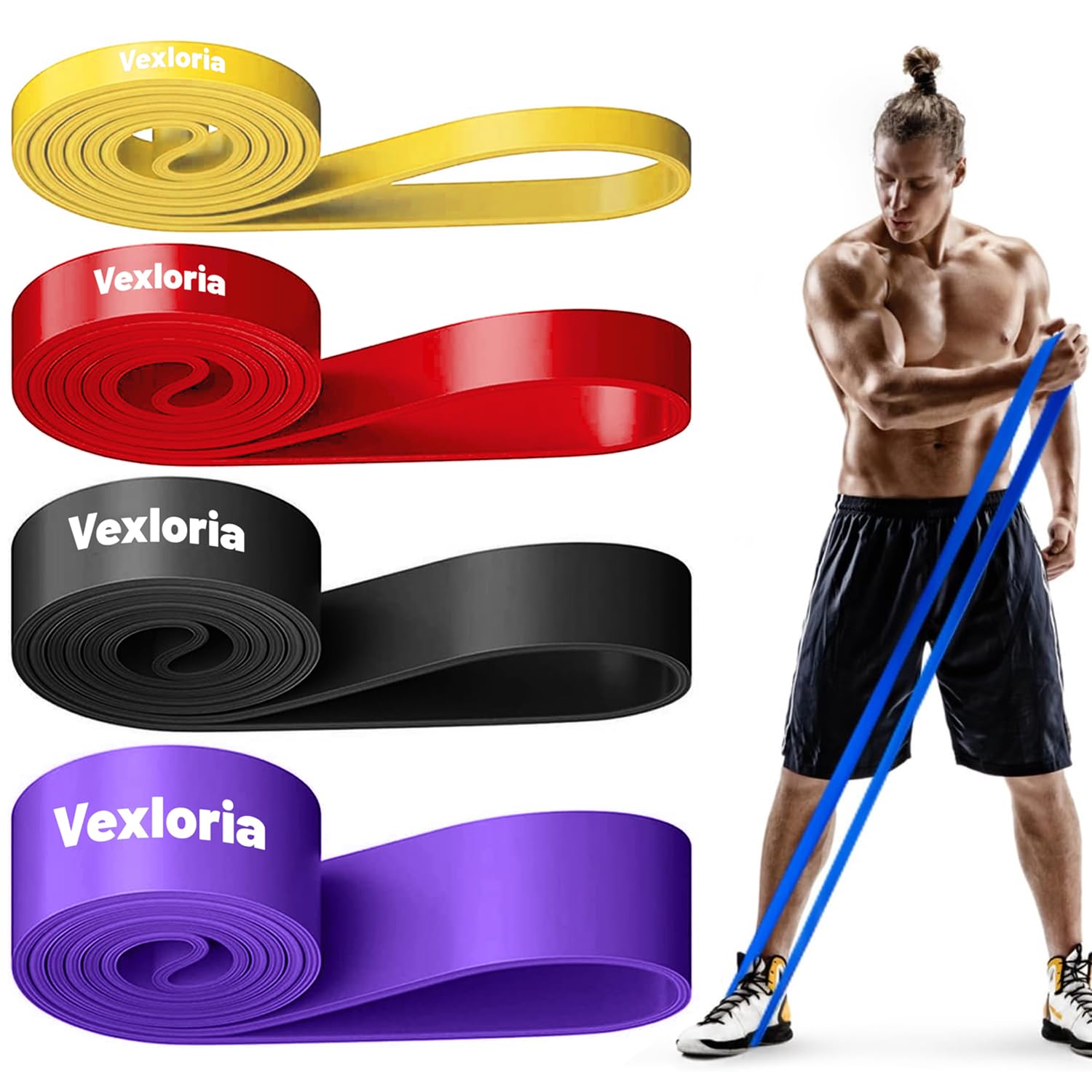 Vexloria Resistance Bands, Exercise Band with 5-85 LBS, Resistance Band Women for Gym, Home, Yoga Studio, Resistance Bands Set Men