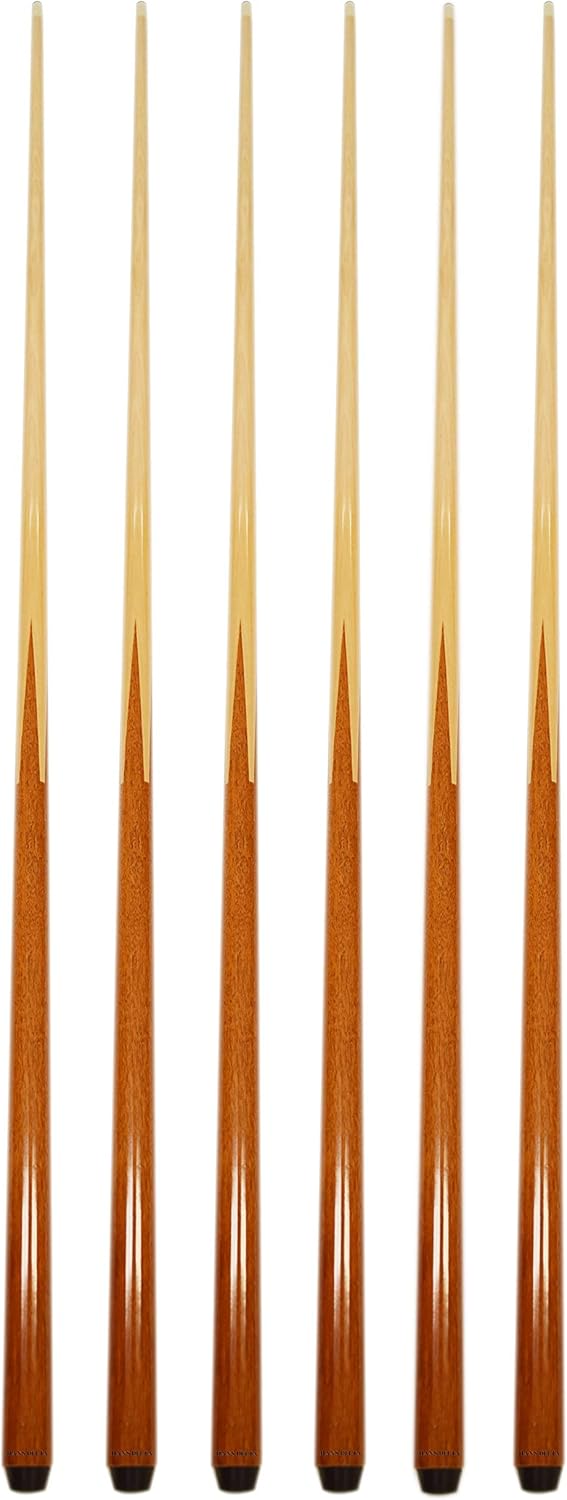 HAN'S DELTA Set of 6 Pool Cues 36"/42"/48"/57" Real 4-Prong House Bar Billiard Pool Cue Stick 6 Cues