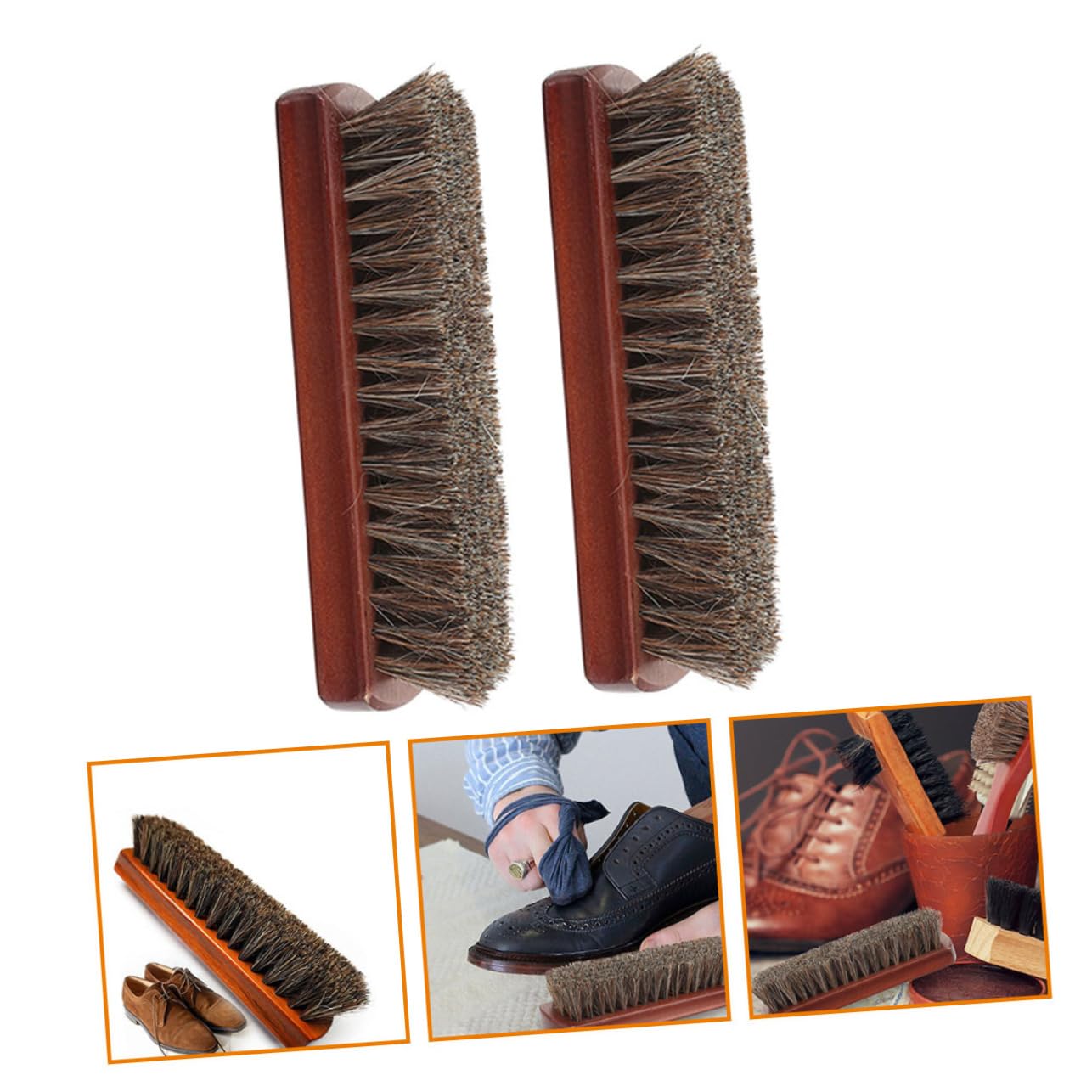 UKCOCO 4piezas Cepillos De Crin para Zapatos y Tapicería Limpiador Versátil Cepillo De Pulido