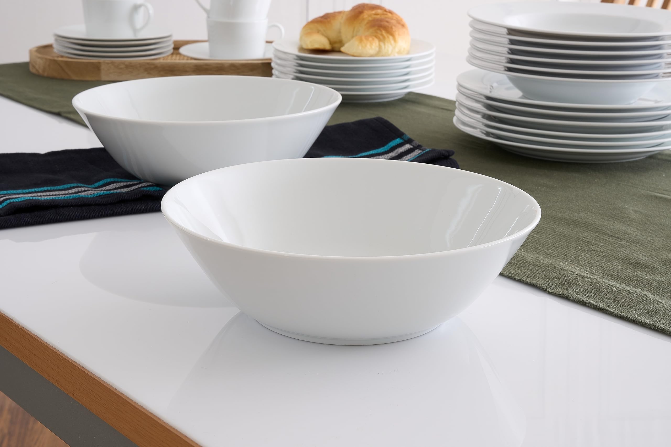 Heike Weiss Schalen 22,5cm Set 2-teilig, Servier-,Beilagenschalen Porzellan | klassische Servierschalen, für alle Arten von Beilagen auf dem gedeckten Tisch, formschön, langlebig und wiederverwendbar