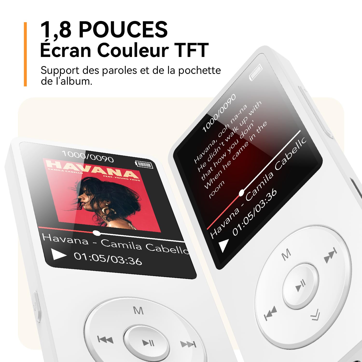 AGPTEK Lecteur MP3 Bluetooth 5.3 32Go,1,8 "Baladeur MP3 Numérique
