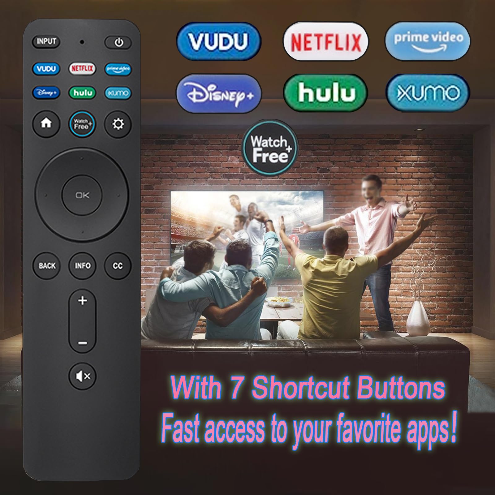 Confezione da 2 telecomandi universali XRT260 per Smart TV Vizio, telecomando compatibile con tutte le Smart TV Vizio 4K Smartcast V-Series M-Series P-Series D-Series con tasti di scelta