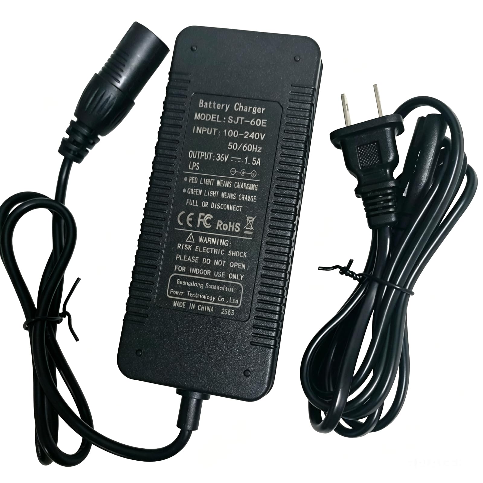 パワー・チャージャー Amazon.com: [Verified Fit] 36 Volt 1.5 Amp 3-Pin Quick Charger for