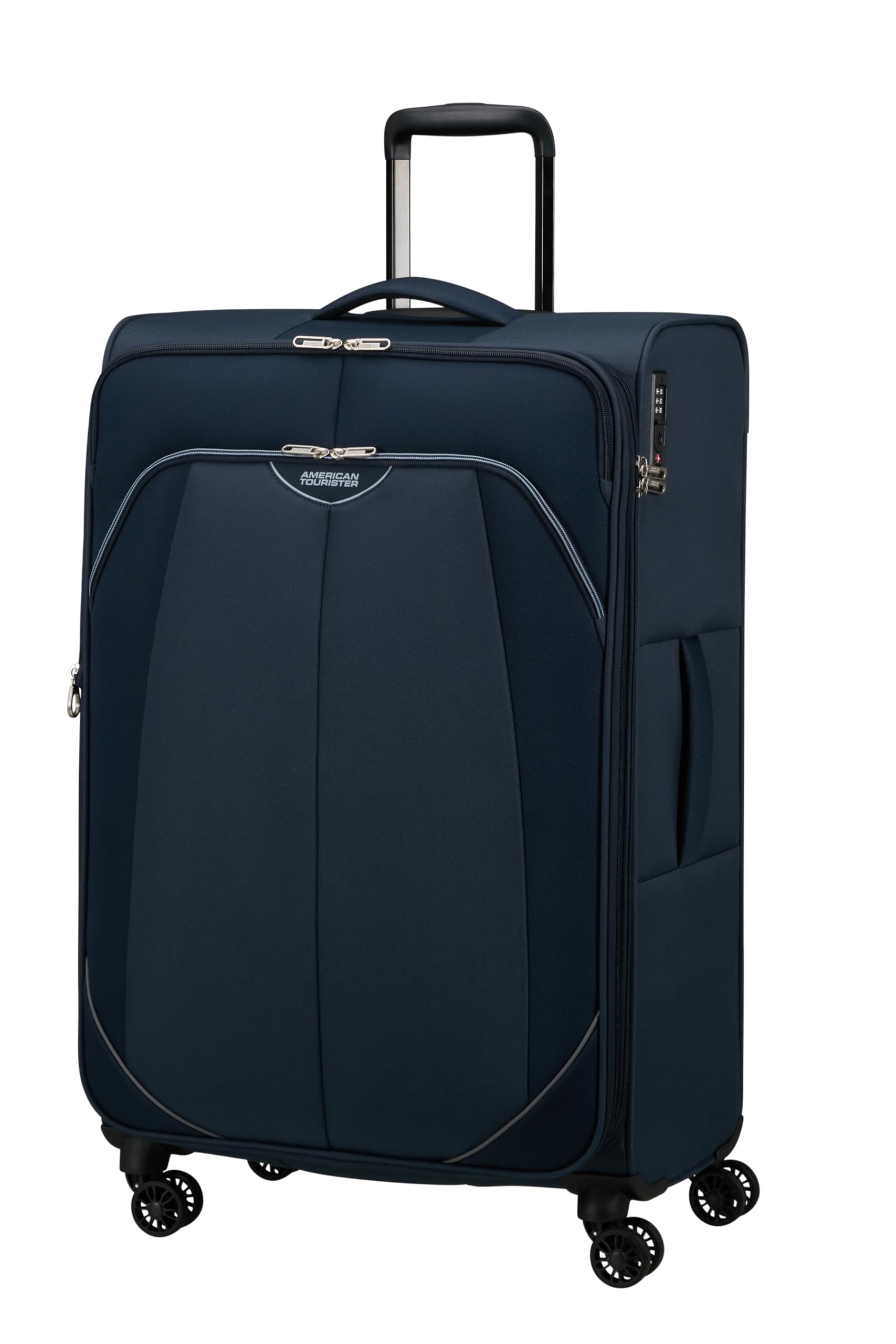 American Tourister Poproll - 3-czesciowy zestaw walizek miekkich (Bagaz podreczny, Srednia, Duza), Lekki - Niebieski (Navy)