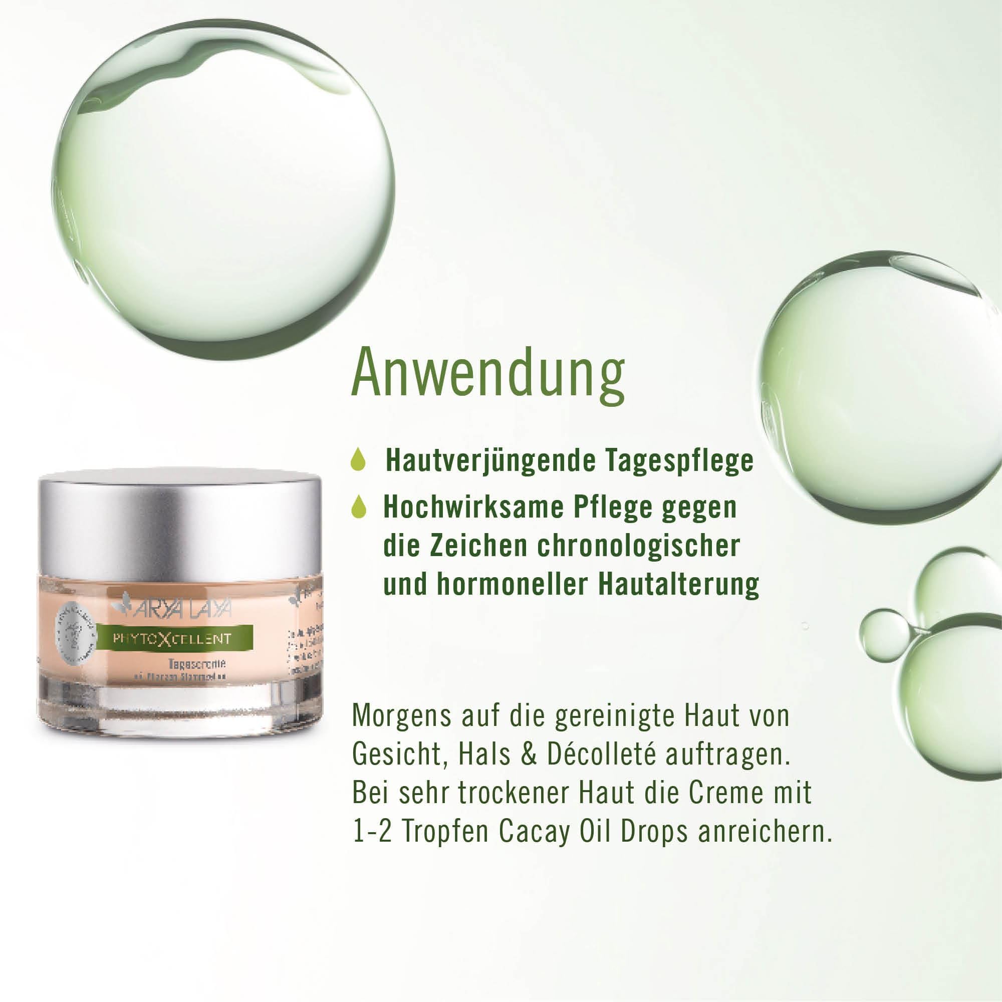 ARYA LAYA PhytoXcellent Tagescreme, 50 ml - mit Pflanzen-Stammzellen: mildert Fältchen & polstert auf, verjüngt tiefere Hautschichten, Erhöhung der Hautdichte und -elastizität, vegan