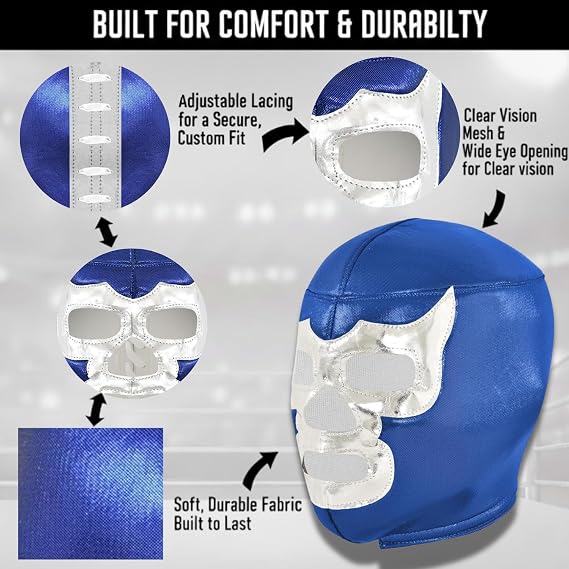 Artisans Bazaar Mexican Custume Wear Masks Luchador Mexicano Wrestling Masks Foamy Material for Men & Women Lucha Libre Adult