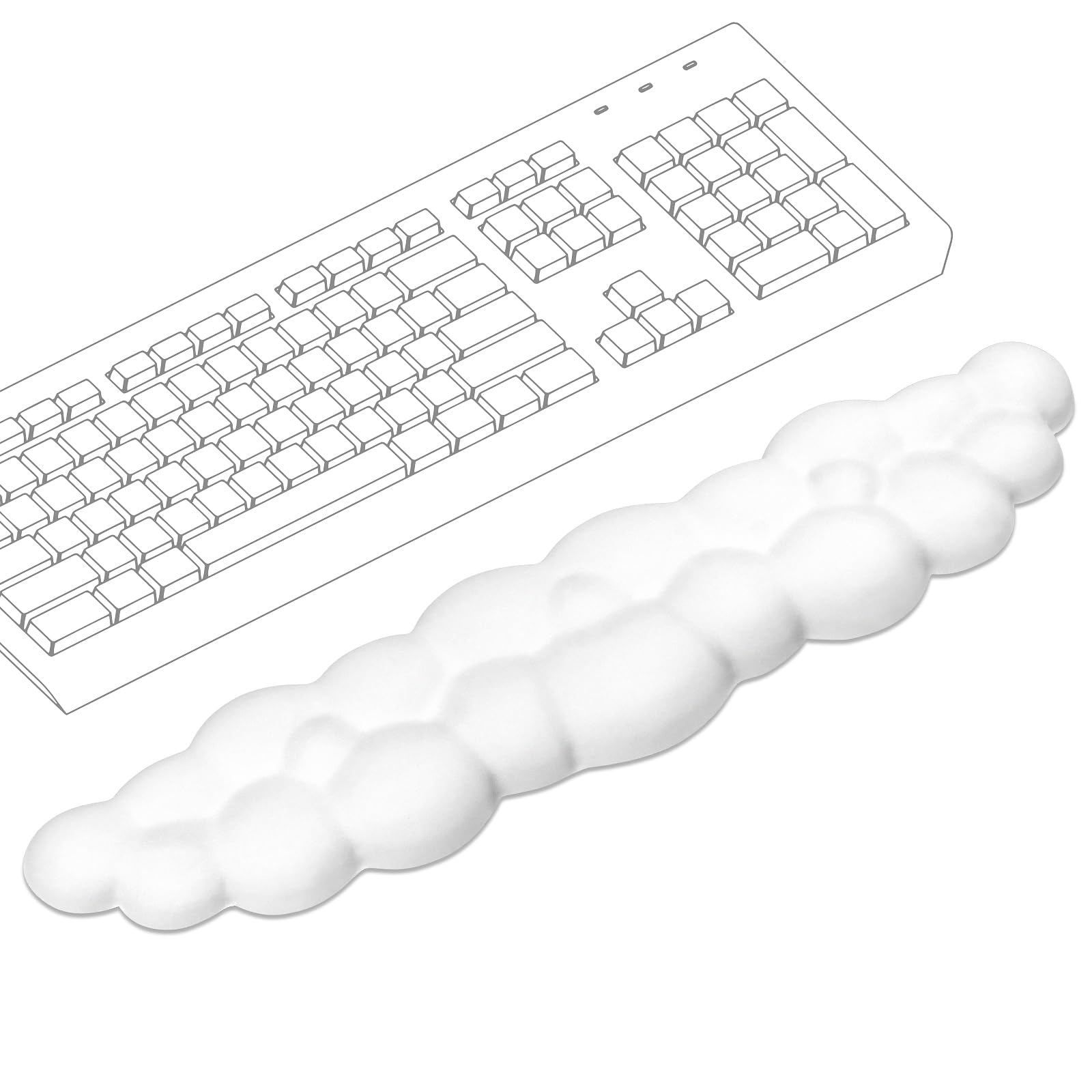 Cloud Wrist Rest Keyboard Memory Foam with PU Leather Wrist Support for Computer Keyboards Ergonomically Designed for Typing