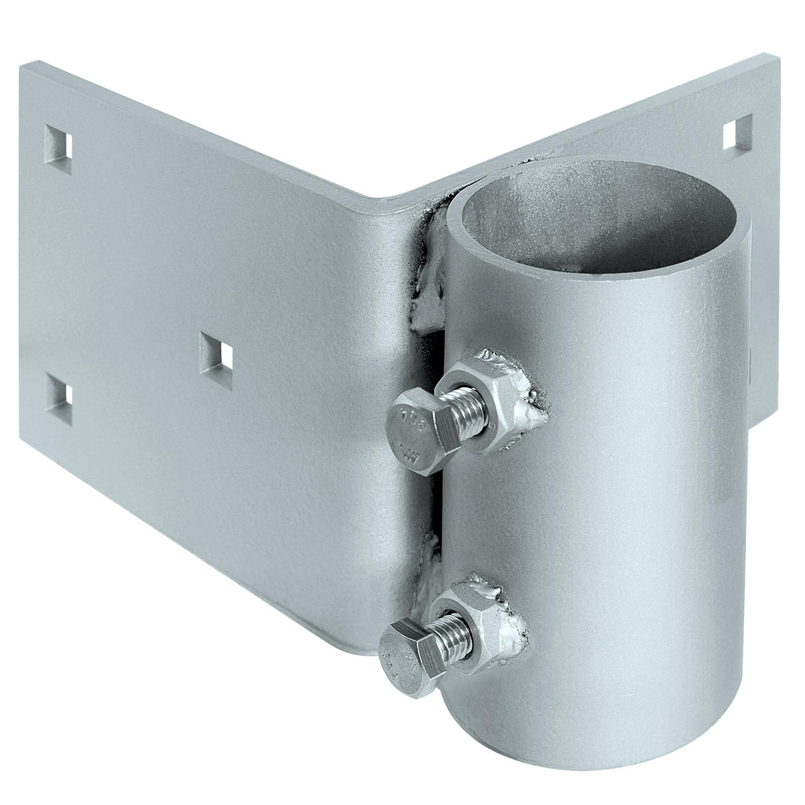 Stationary Dock Heavy Duty Corner Leg Pipe Holder,Galvanized Hardware Dock Brackets Pipe Leg Holder Sleeve for Outside Corner Posts Pole, 7/16" Holes for 3/8" Carriage Bolts