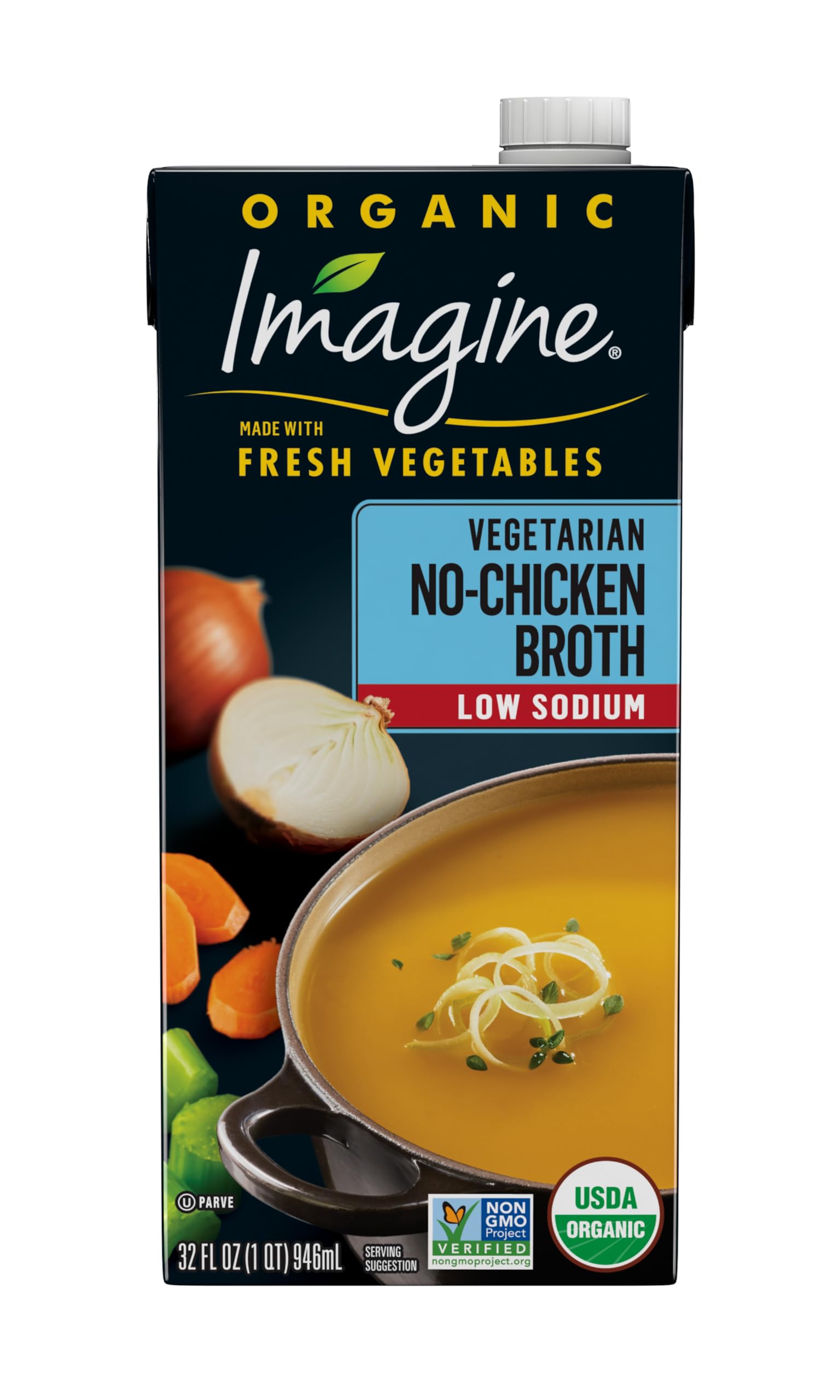 Imagine Low Sodium Organic Vegetarian No-Chicken Broth 32 oz