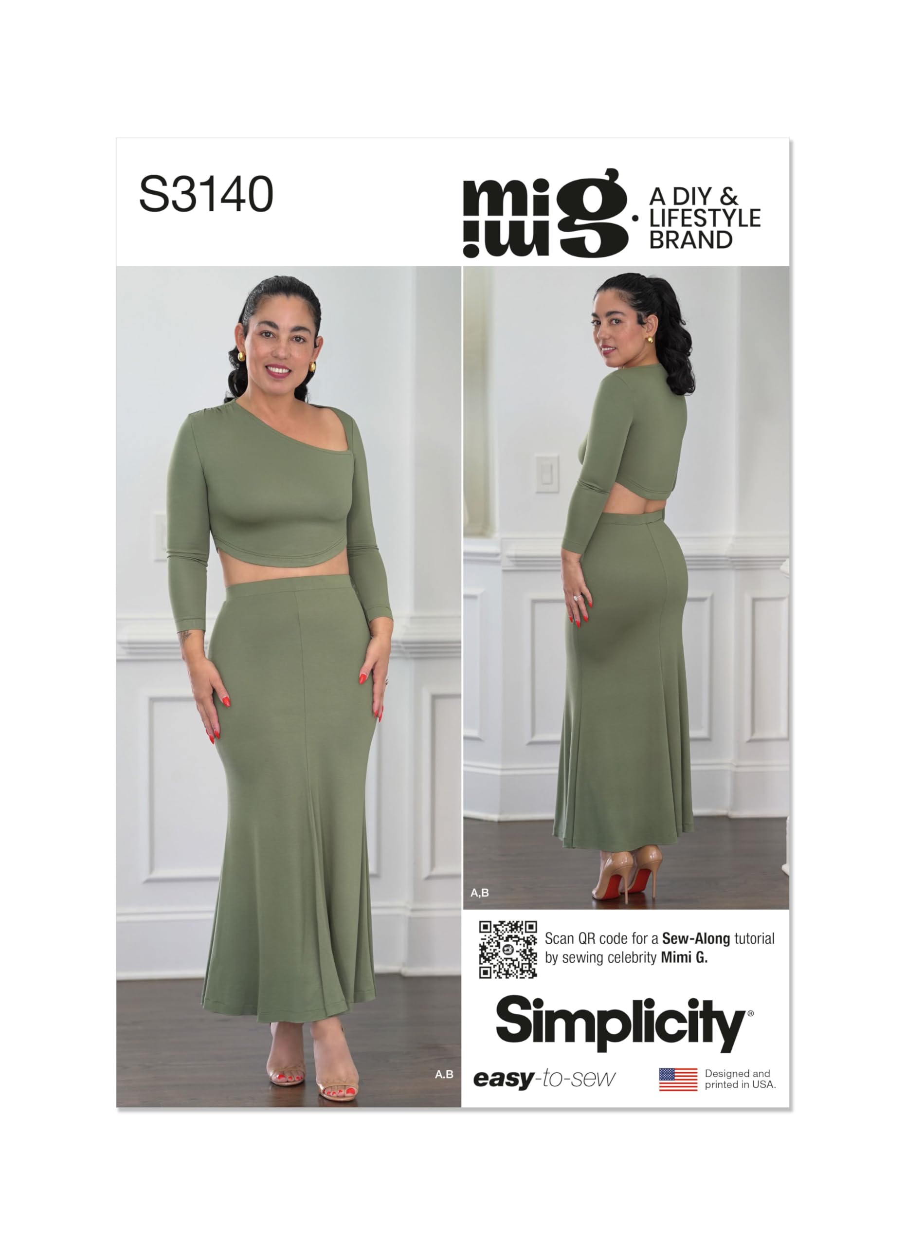Simplicity Sewing Pattern SS3140Y5 Misses' Knit Top and Skirt by Mimi G Style Y5 (18-20-22-24-26)