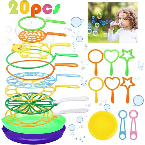 yeesport Big Bubble Wands Set Bubble Party Pack Bulk, Funny Bubble Toy Bubble Making Toys for Outdoor, Big Bubble Wands Bulk for All Age People Bubbles Party Favors Supplies