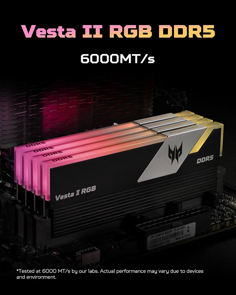 【DDR5 6000MHz 】Predator Vesta II RGB Acer Predator Vesta II RGB DDR5 RAM 32GB (16GBx2) 6000MHz