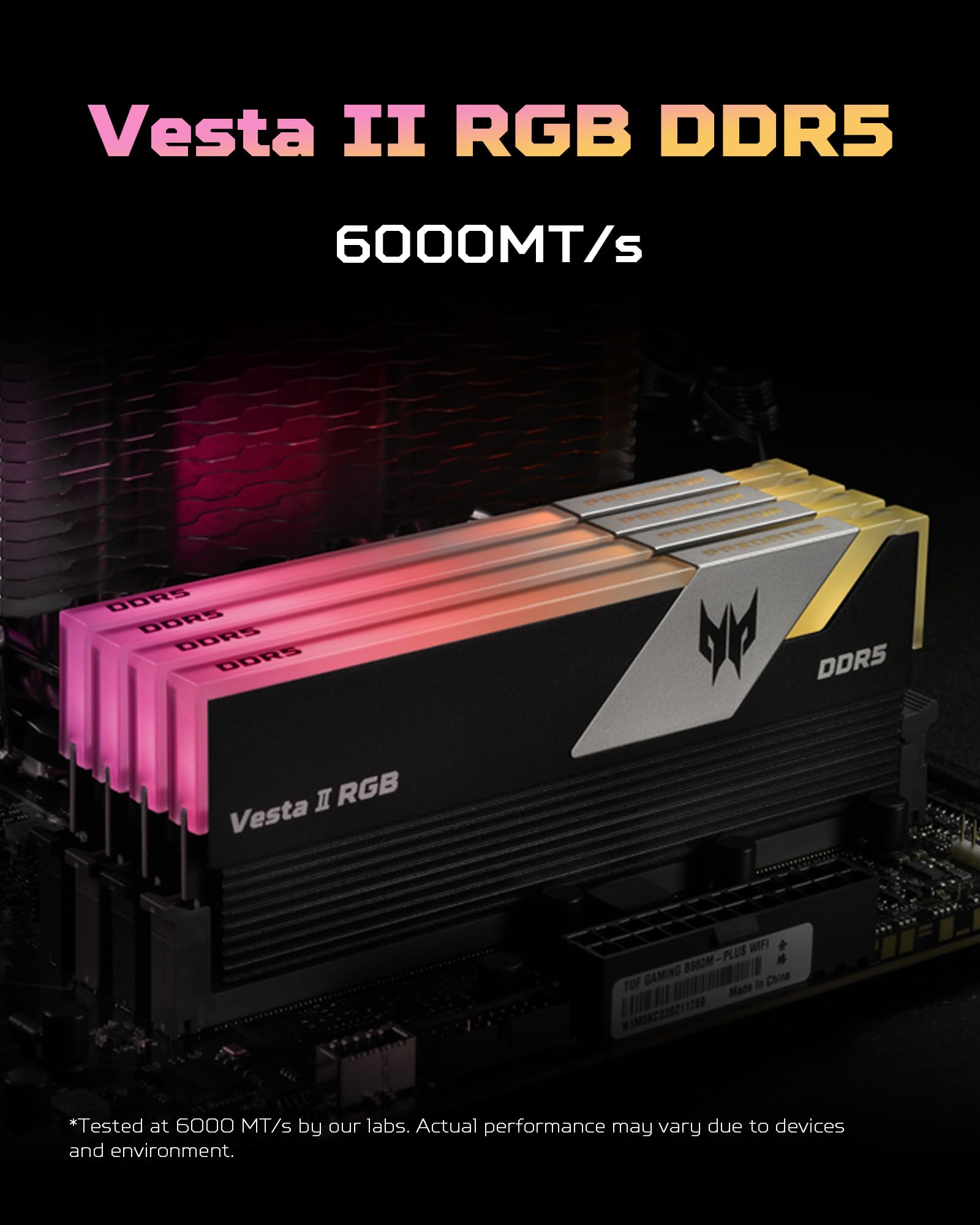 Acer Predator Vesta II DDR5 RGB RAM 32GB (16GBx2) 6000MHz CL34 Acer Predator Vesta II DDR5 RGB RAM 32GB (16GBx2) 6000MHz CL34