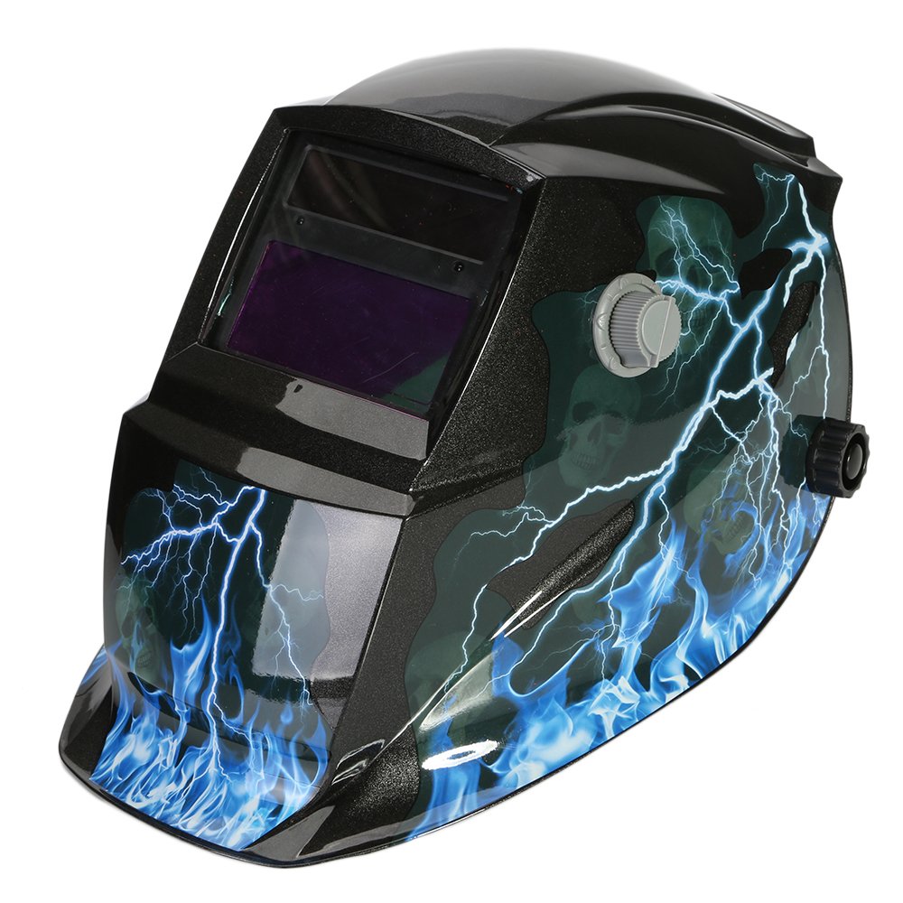 LESOLEIL Welding Mask Auto Darkening, Solar Battery Powered Welding Helmet with 2 Replacement Lens and 2 Shade Filter Sensors Adjustable DIN9-13 for Mig Tig Arc Welding [Energy Class A+++]