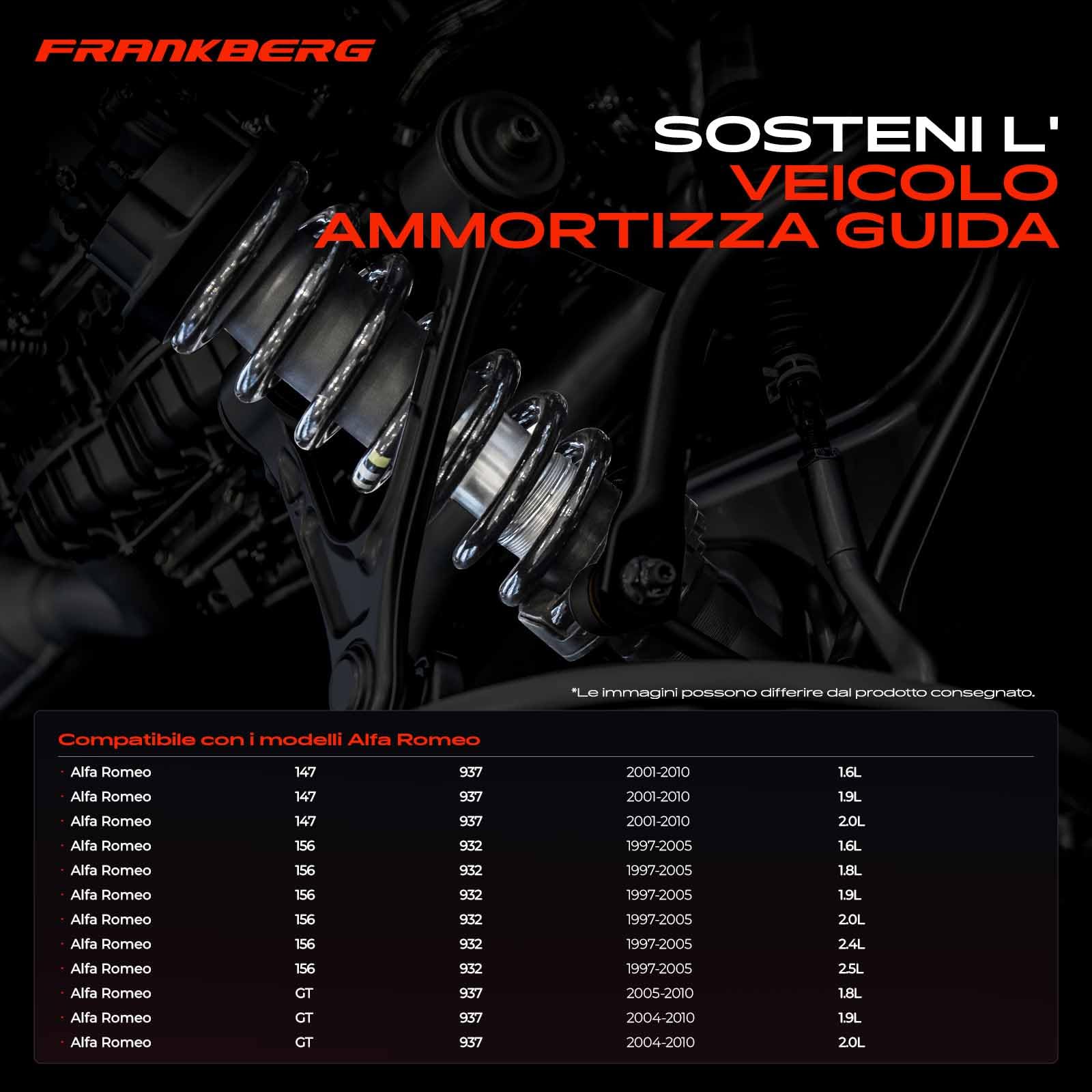 Frankberg 2x Molle autotelaio Molle sospensioni Compatibile con 147 937 GT 937 156 932 Replace# RG5217