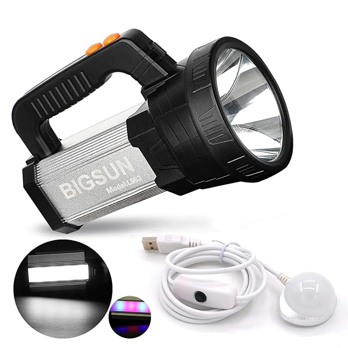 Buy BIGSUN Bright LED Rechargeable Flashlight 9600mAh Brightest Hand