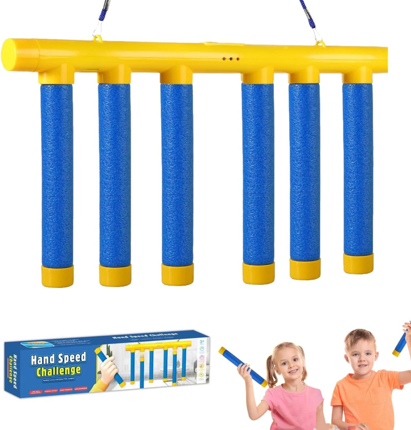 Catching Sticks Training Game, Adjustable 3 Speed Reaction Game, Hand-Eye Coordination Falling Sticks Catching Game Gift for Kids Adults Birthday Christmas