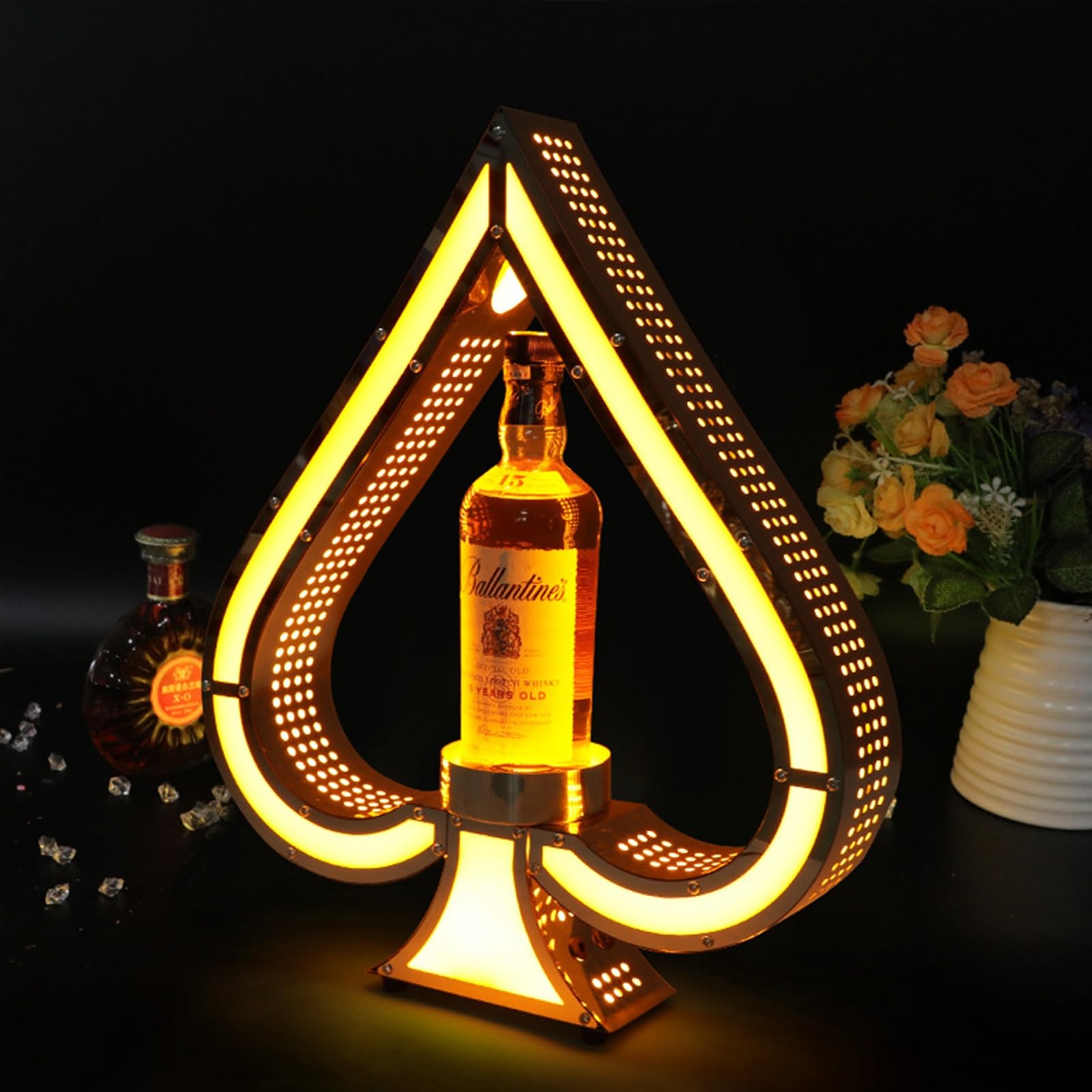 Espositore a LED per bottiglie di vino, con luce rossa, per bar, hotel, discoteche e feste private