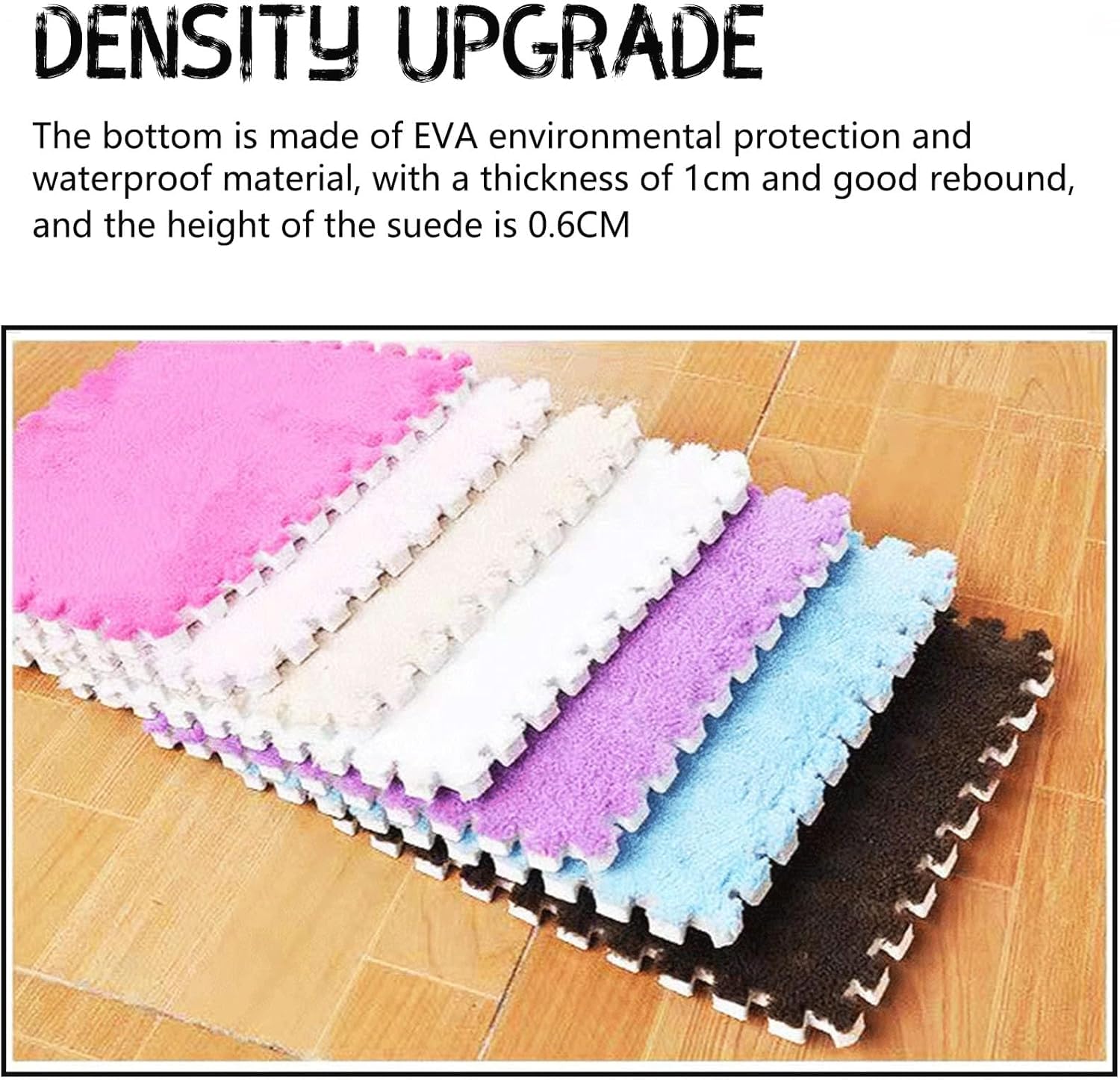 LNNNW Miękka Pluszowe maty puzzle 80 sztuk pluszowy dywan piankowy kwadratowa mata podłogowa, antypoślizgowa, do cięcia i patchworku, dekoracja wnętrz, łatwa do czyszczenia(Nero)