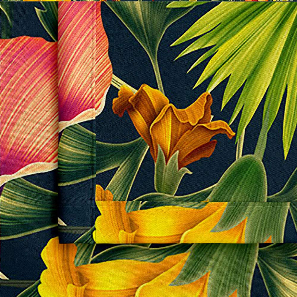 Rideaux Occultants 3D Impression Isolant Thermique Rideaux Doux Rideau à de,Salon Chambre Décoration à Opaque Anti Chaleur Anti Bruit,Forêt Tropicale 2x140x245cm