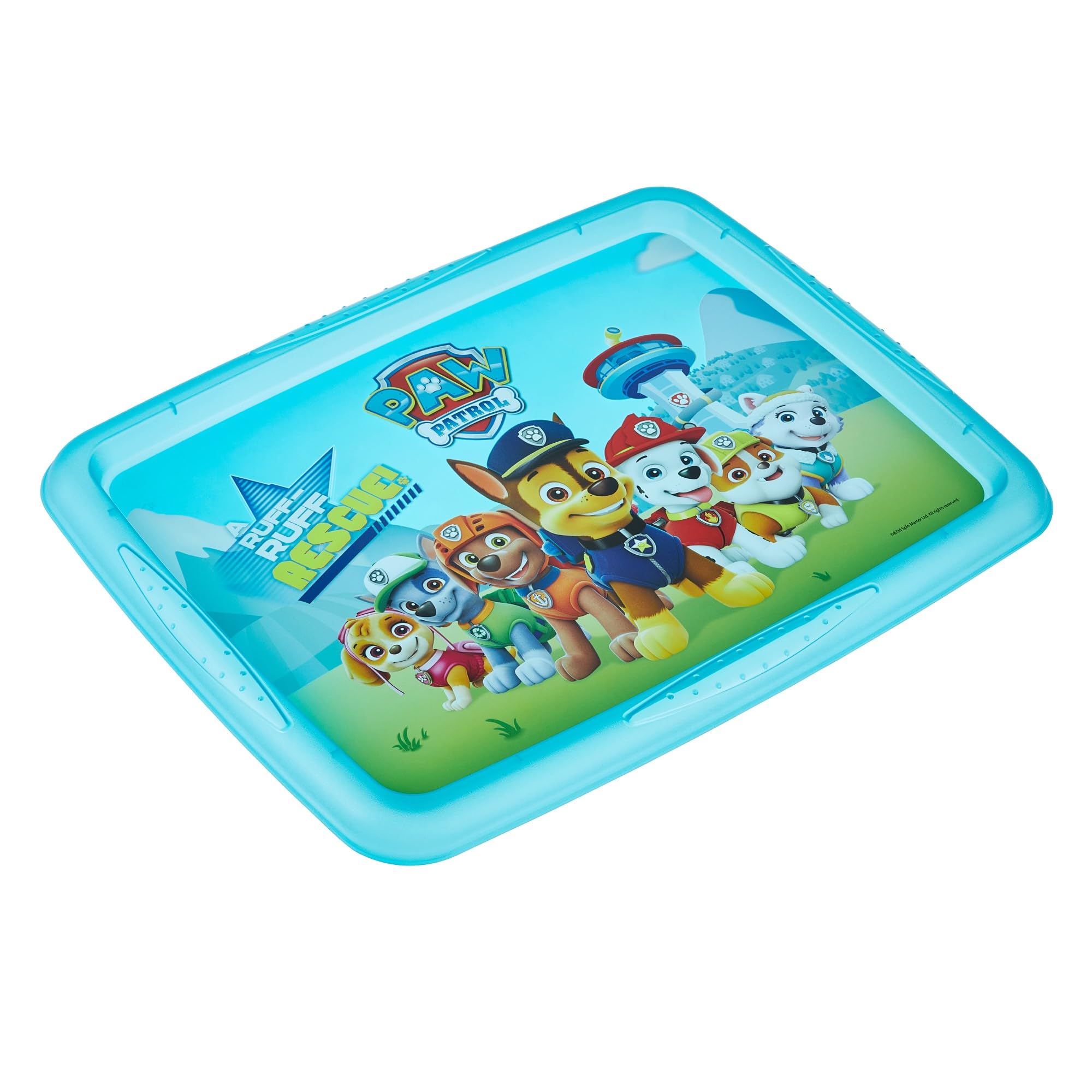 keeeper karolina 3x Paw Patrol Aufbewahrungsbox mit Deckel, Dreh- und stapelbar, Für Kinder, 30 l, Fresh Blue (Transparent)