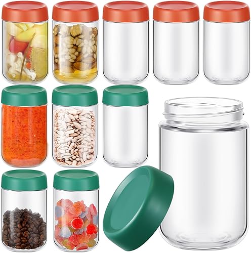 Tarros de vidrio con tapas herméticas, recipientes de avena durante la noche, tarros de vidrio de boca ancha, tarros de avena para la noche, tarros