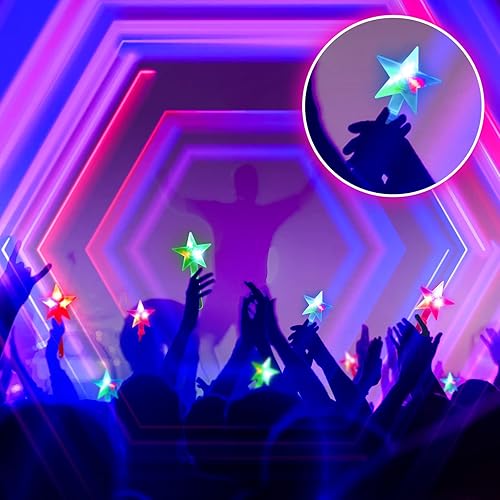 Miniatura 6 de 20 piezas de 10.6 pulgadas con luces LED de estrella, iluminadas en forma de estrella, hacen ruido que brillan en la oscuridad, suministros de