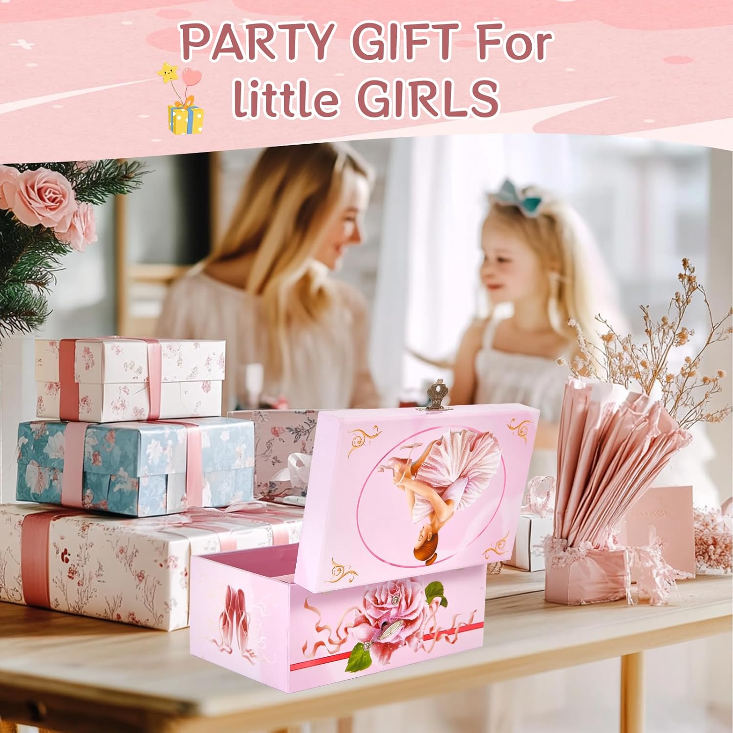 Classical Ballerina Musical Jewelry Box with Drawer and Dancing Ballerina,Girls Gifts for Kids Jewel Storage, Girls Music Box for Kids Ages 3-12 Gift - Image 4