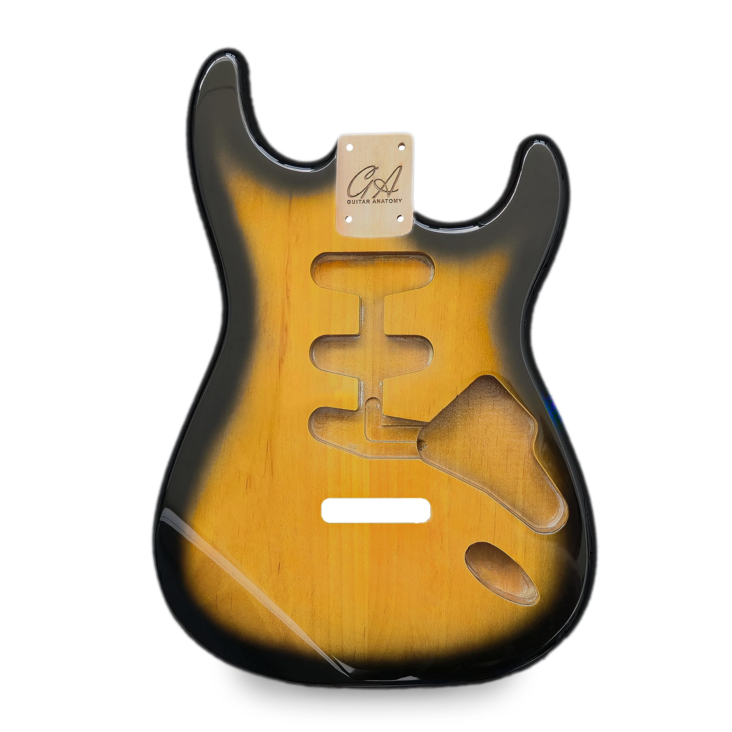 Strat Guitar Body Nitro, Poly, Unfinished Alder Ash Guitar Anatomy® Stratocaster (2-Piece Alder - Tobacco Burst - Poly Gloss)