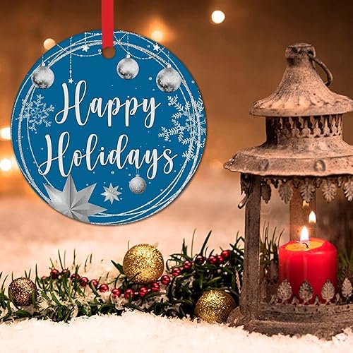 Miniatura 17 de Tree Decoration Ornaments Merry Christmas Y'all Ceramic Ornament Xmas Keepsake Gold Snowflake Ball Wreath Christmas Decor Welcome Winter Xmas