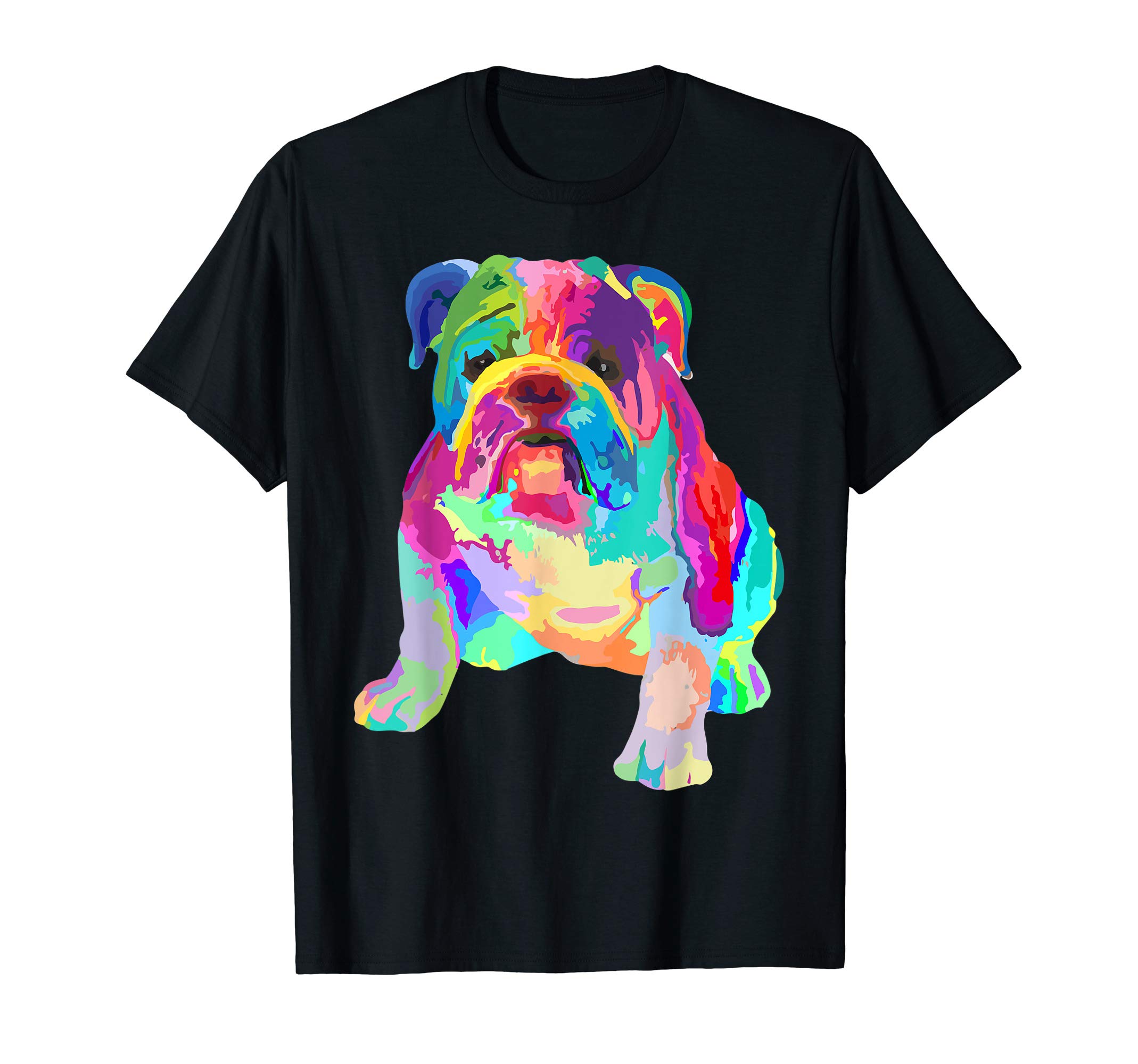 Sarcastic Dog Shirts Co18Dog Lover Gifts Womens Colorful Cool English Bulldog Mens T-ShirtOEKO-TEX STANDARD 100